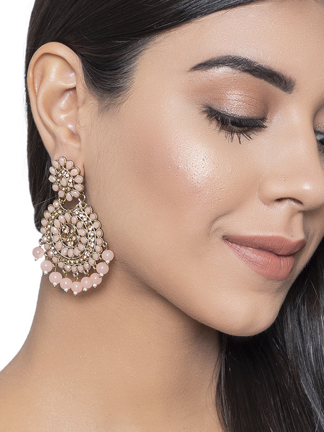 Pink Metal Brass Earring image number 1