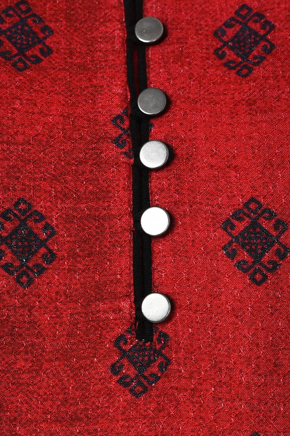 Red Flared Modal Kurta image number 1