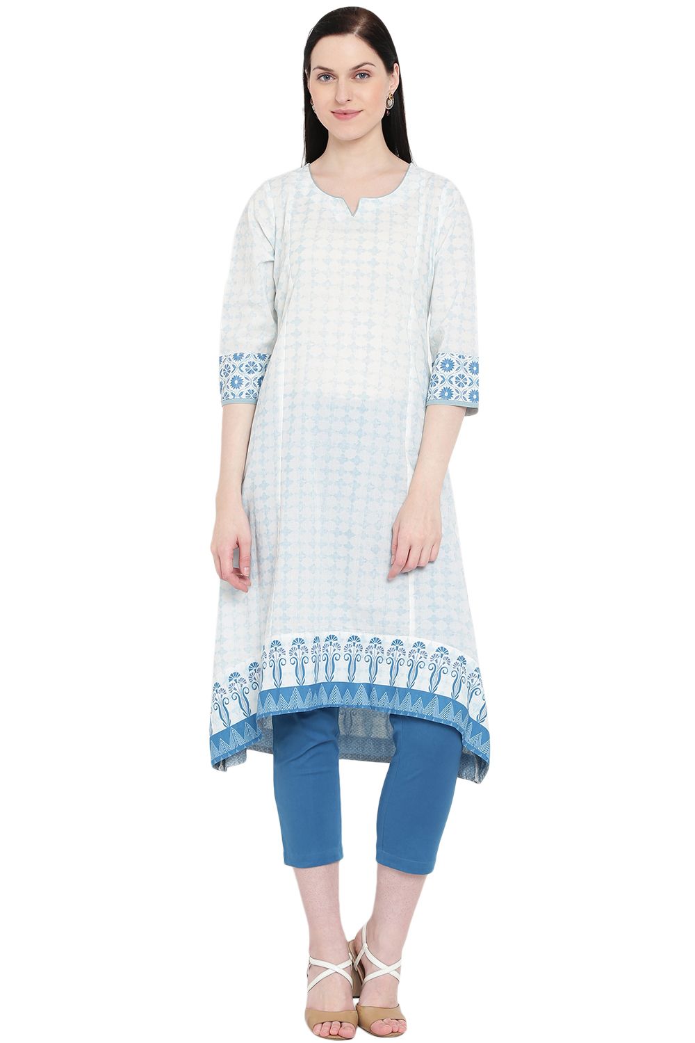 White Cambric A-Line Kurta image number 5