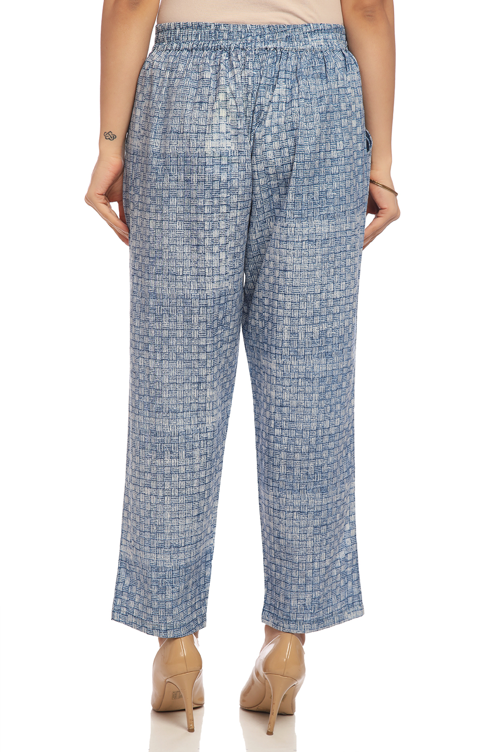 Indigo Cotton Slim Pants image number 3