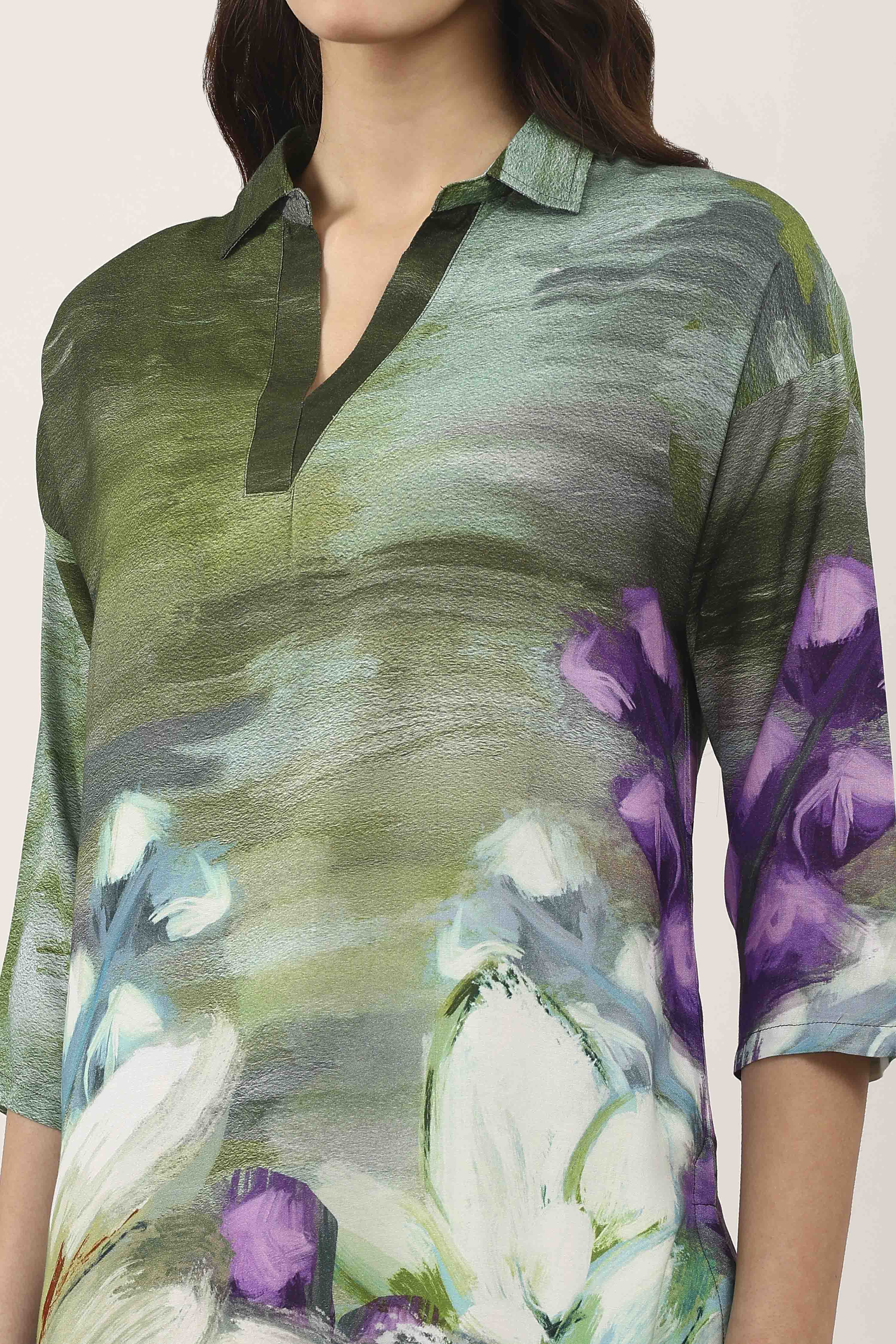 Green Rayon Straight Kurtas image number 1