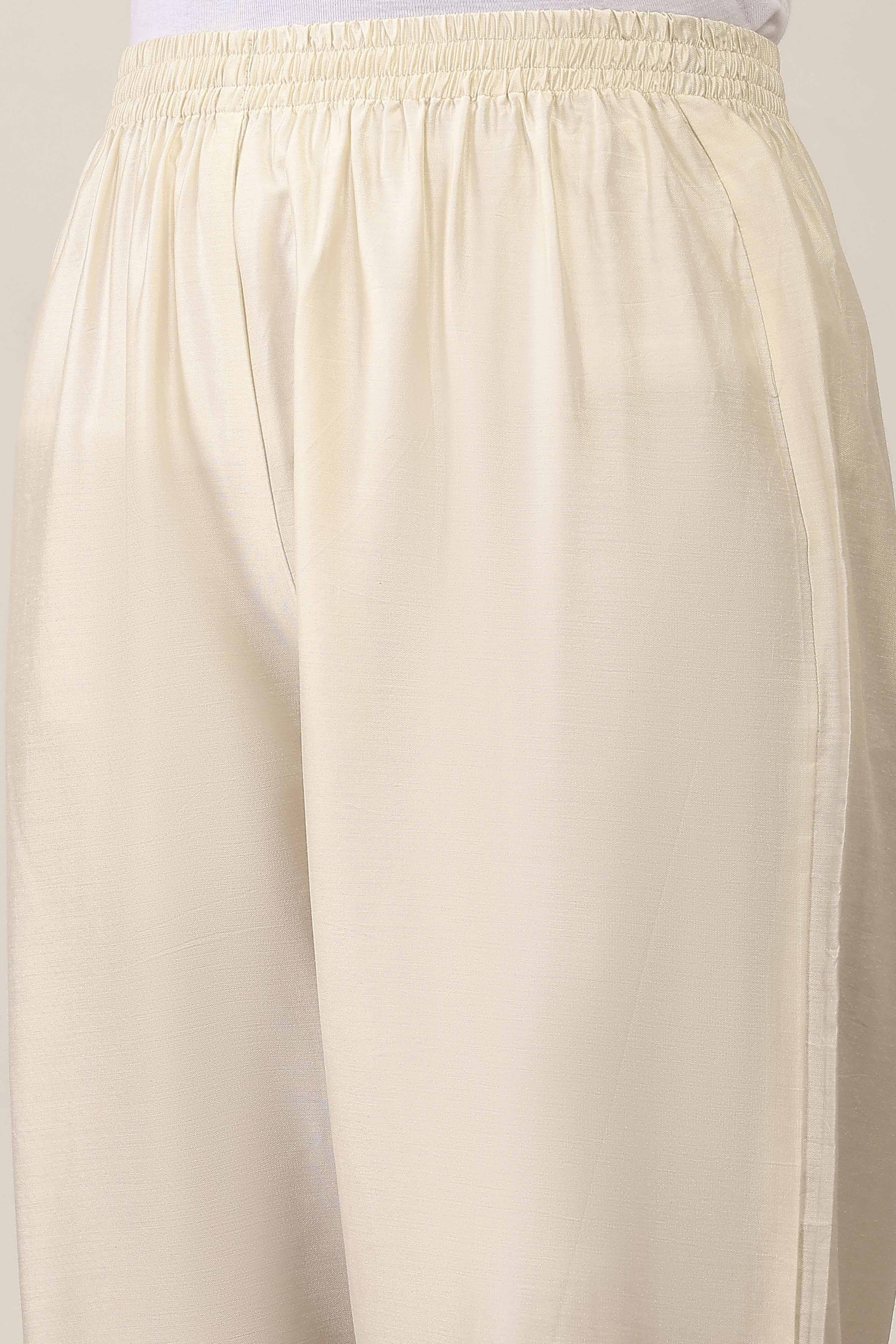 White Viscose Straight Suit Sets image number 2
