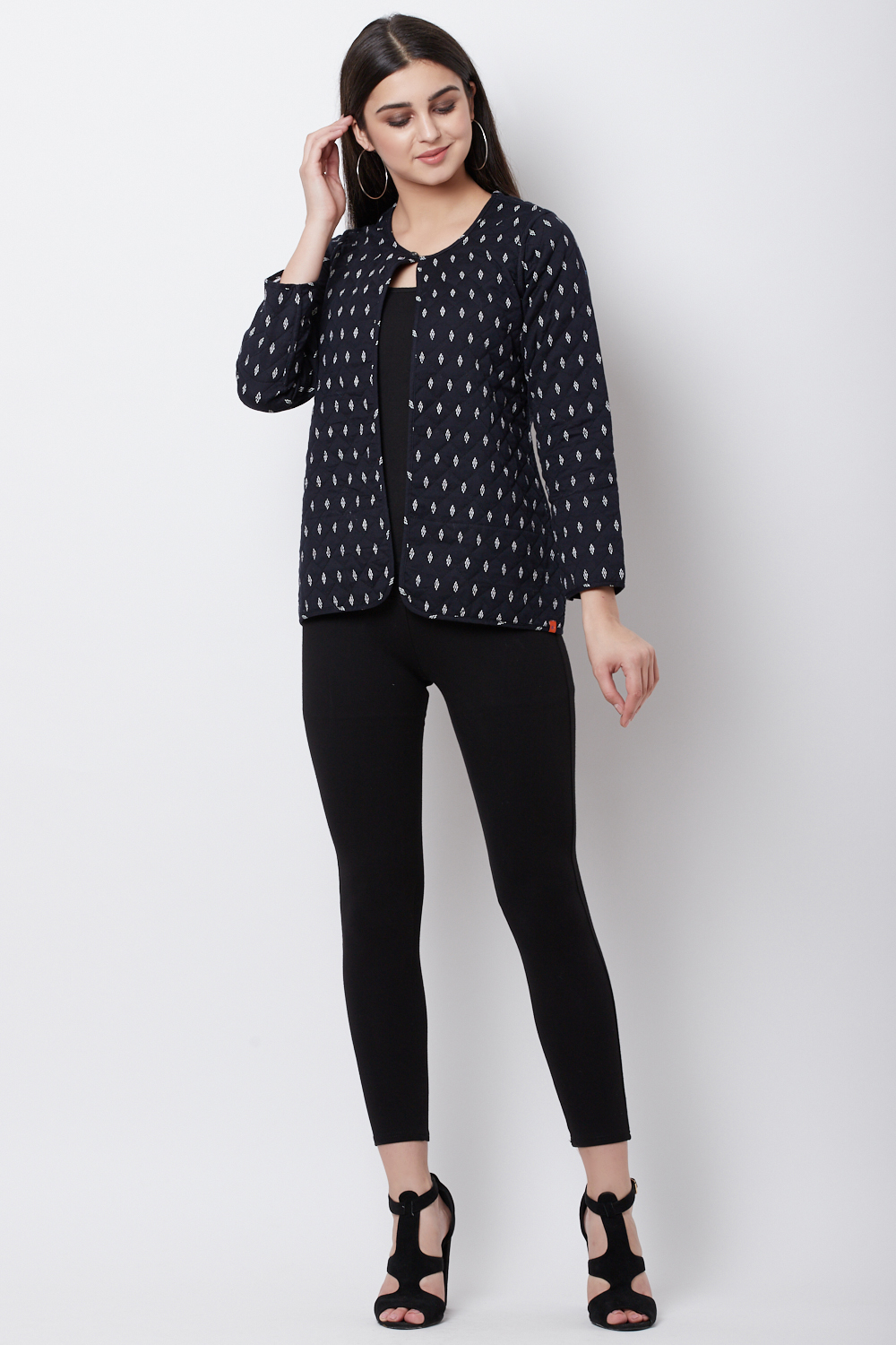 Black Cotton And Flex Straight Jacket image number 4