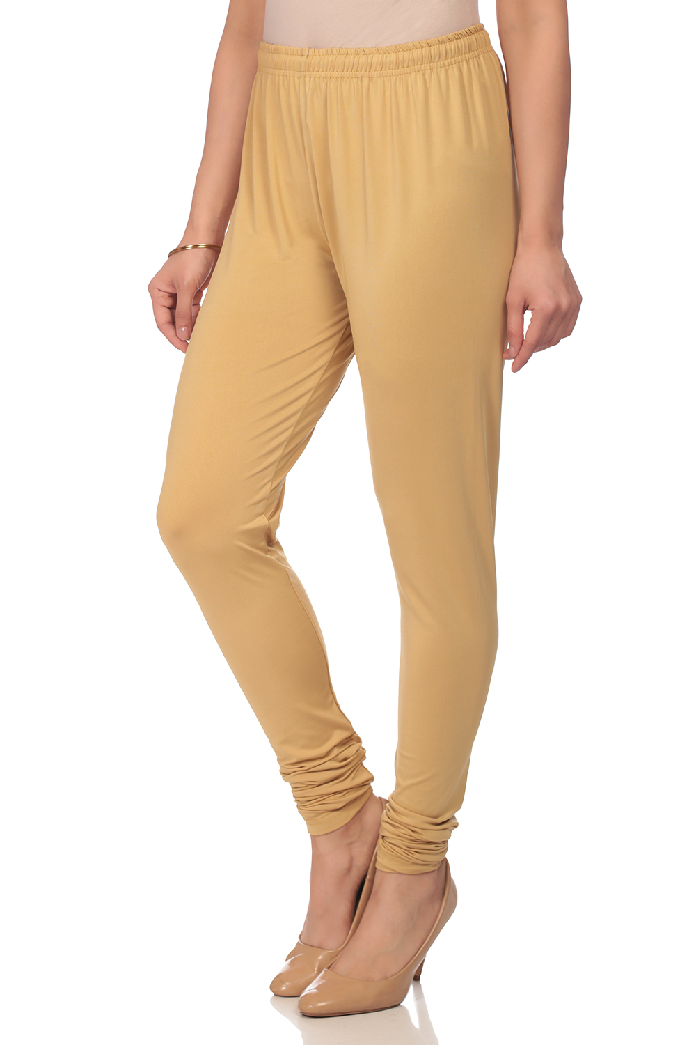 Gold Poly Cotton Leggings image number 1