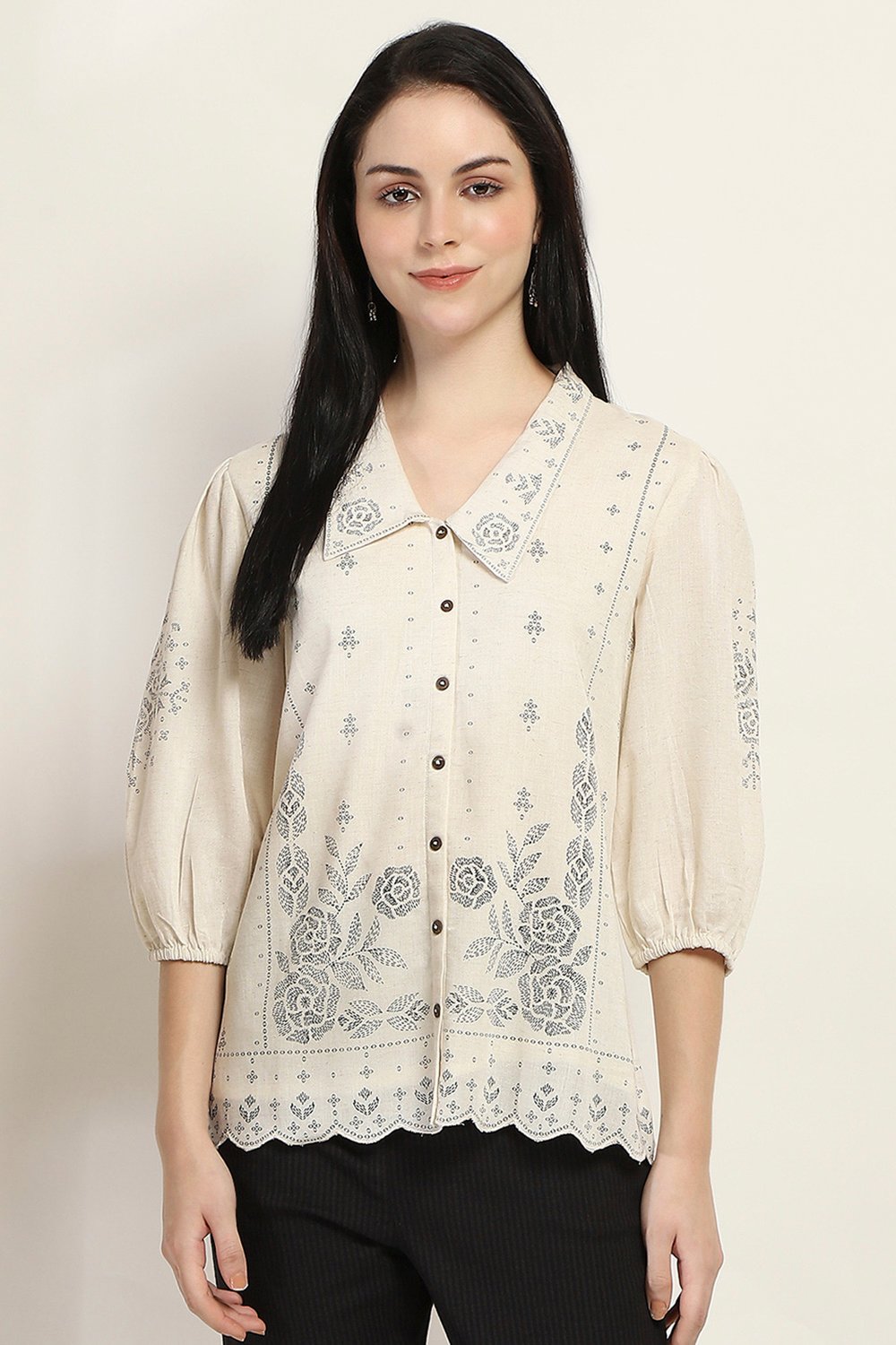 Natural Viscose Blend Straight Kurti image number 5