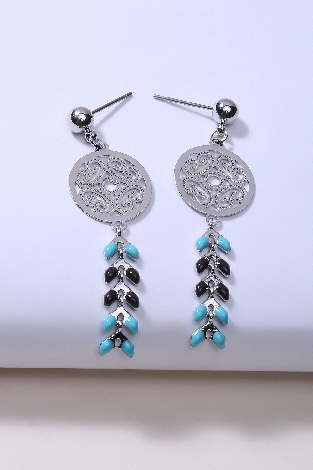 Blue Metal Brass Earring image number 1