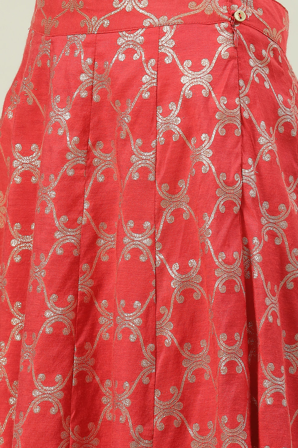 Red Art Silk Skirt Set image number 2