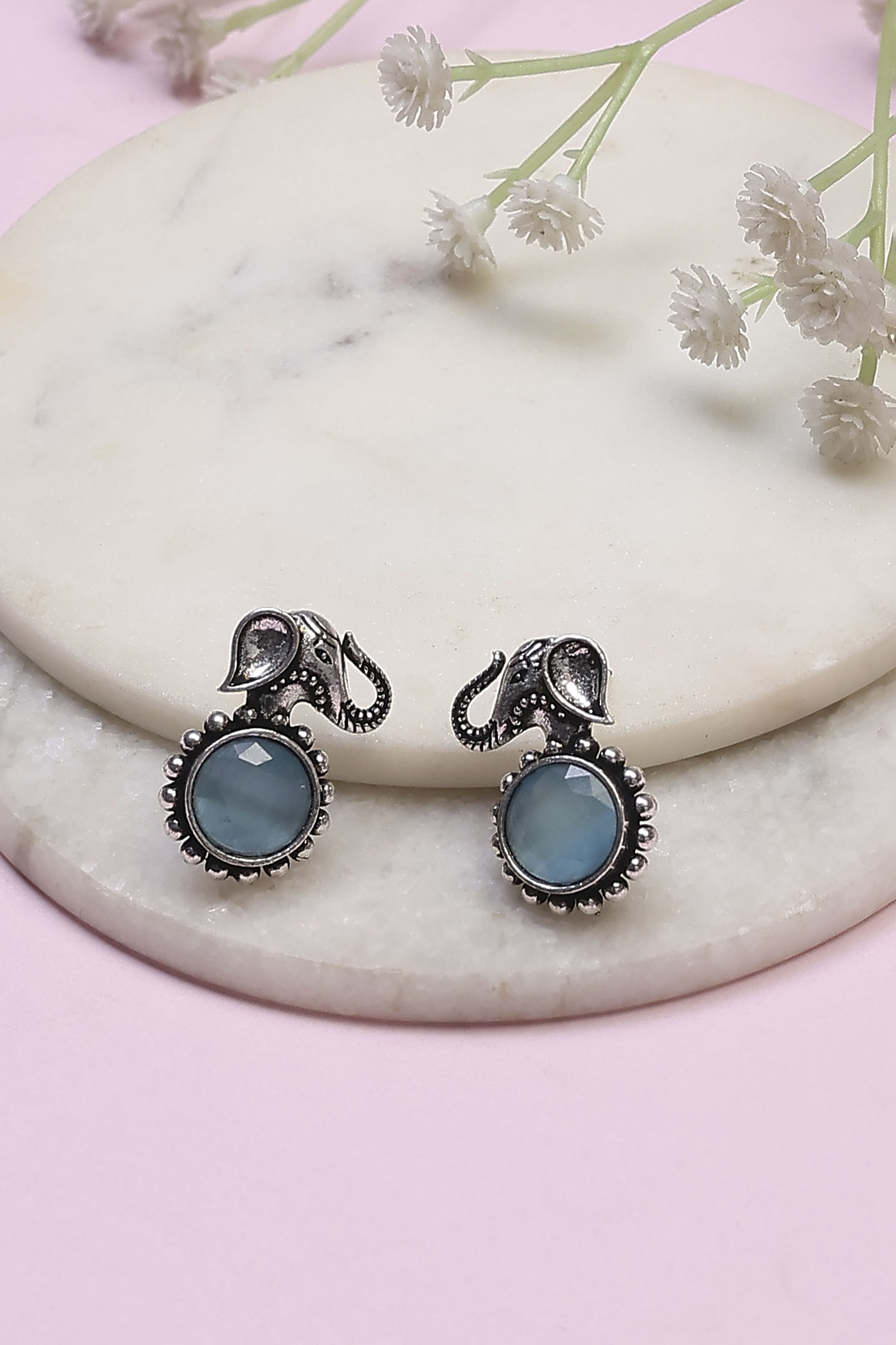 Light Blue Brass Studs image number 0