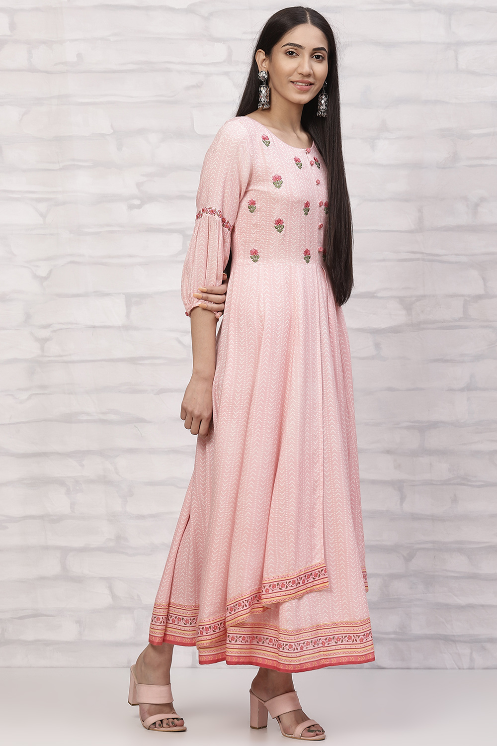 Pink LIVA Kalidar Dress image number 3