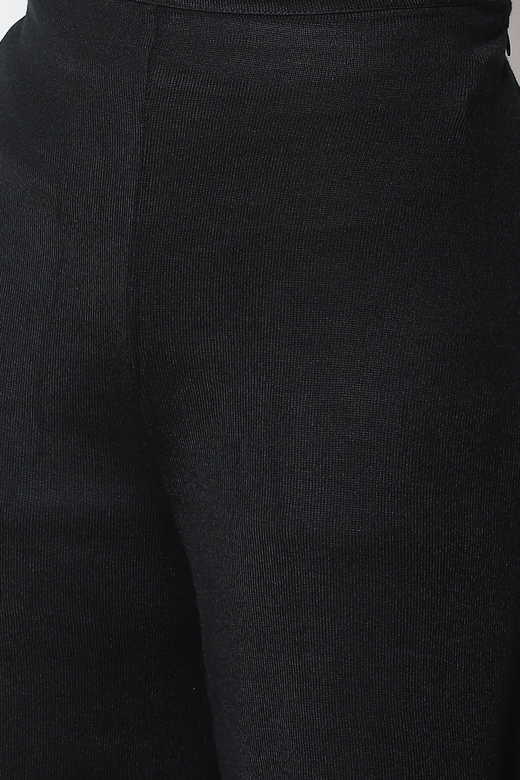 Black Acrylic Straight Suit Set image number 2