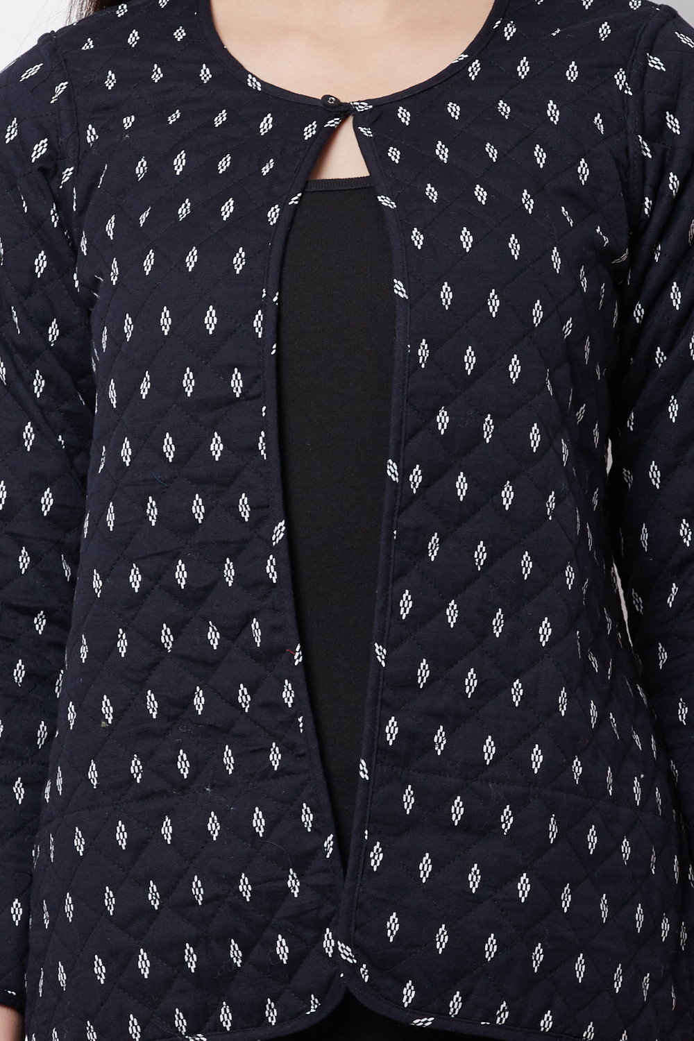 Black Cotton And Flex Straight Jacket image number 1
