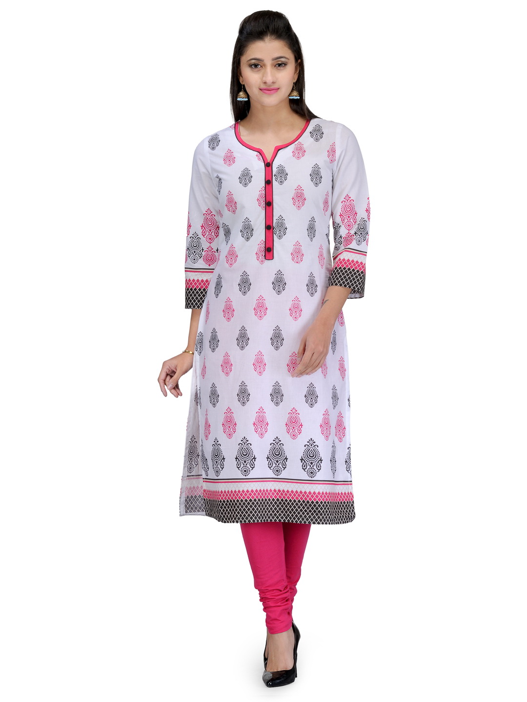 White Cotton Straight Kurta image number 0