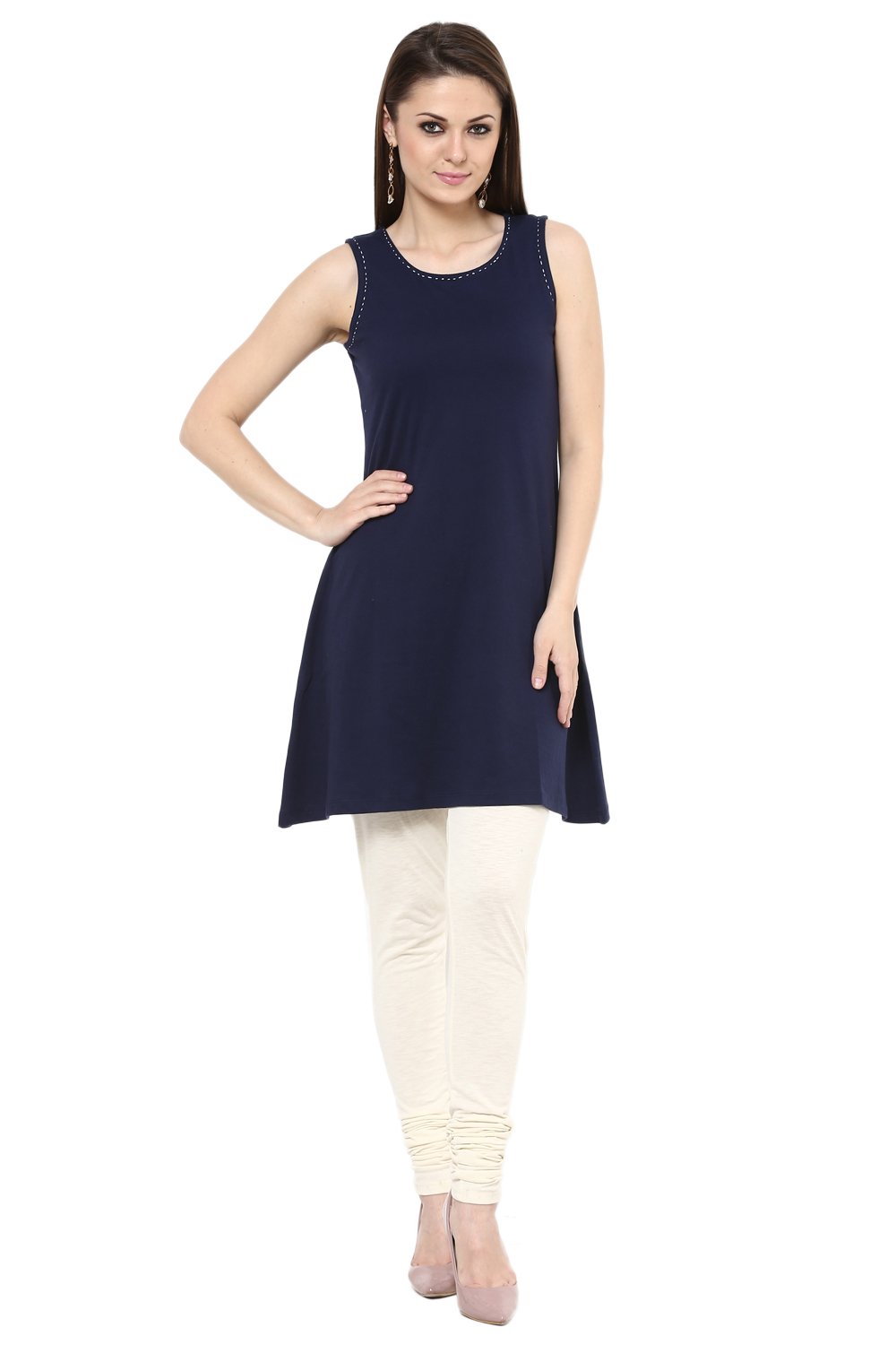 Indigo Straight Poly Chanderi Indie Top image number 5