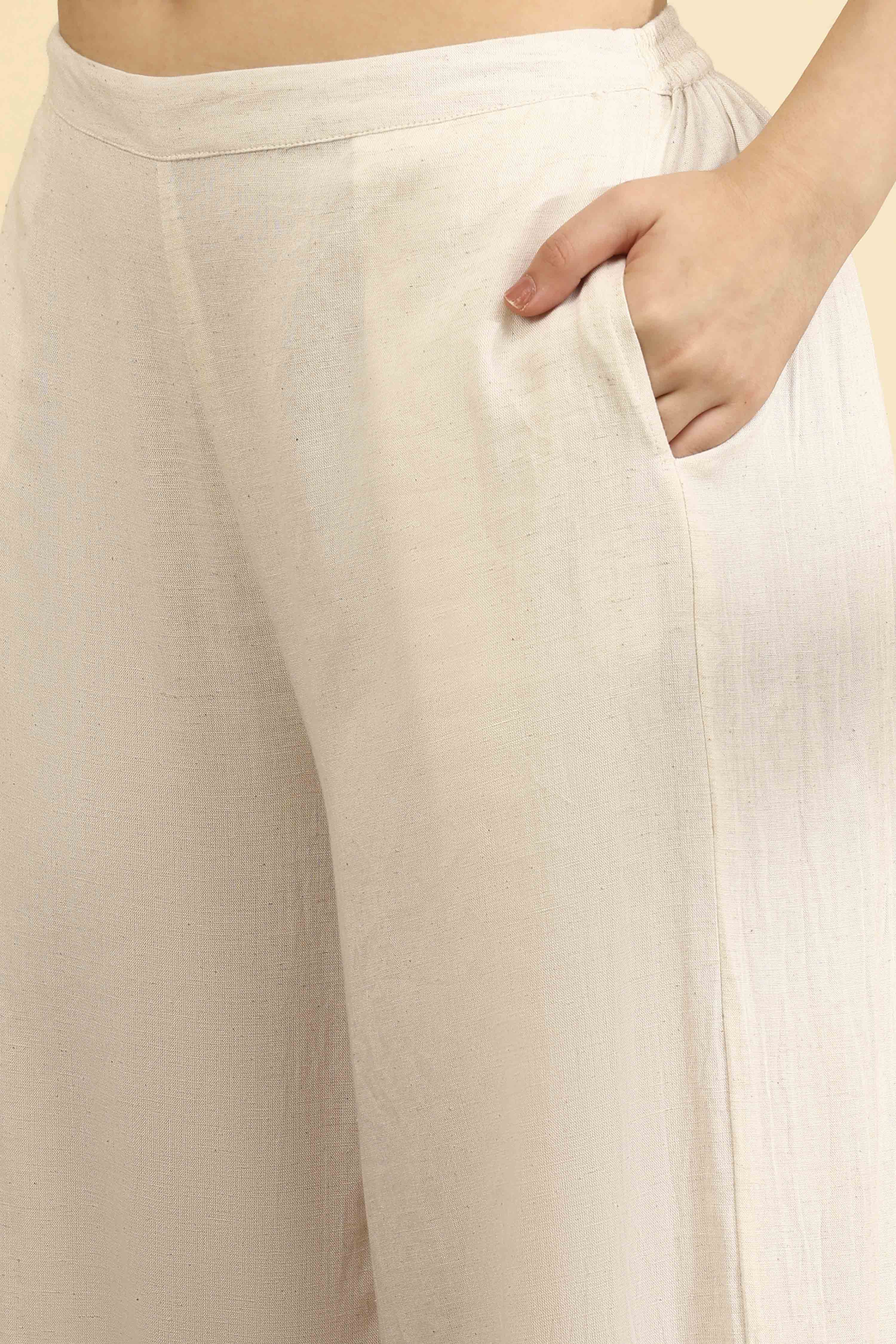 Natural Rayon Straight Pants image number 1