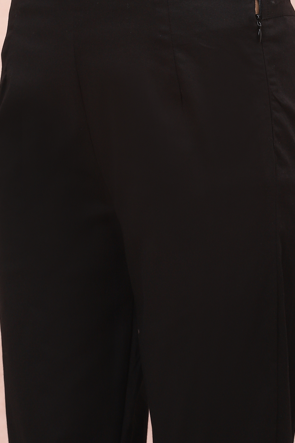 Mustard Art Silk Slim Pants image number 1