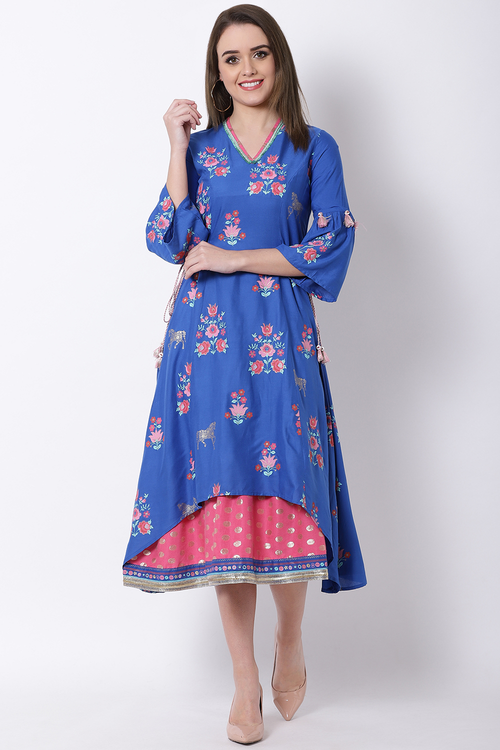 Blue Viscose Dress image number 0