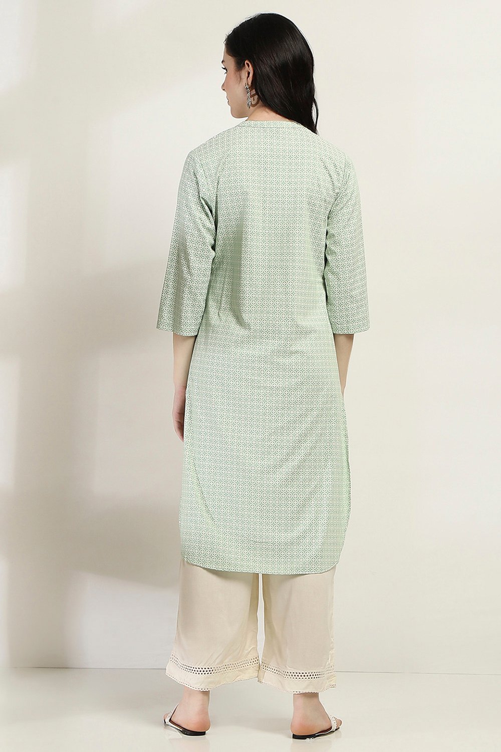 Green Viscose Rayon Straight Kurta image number 3