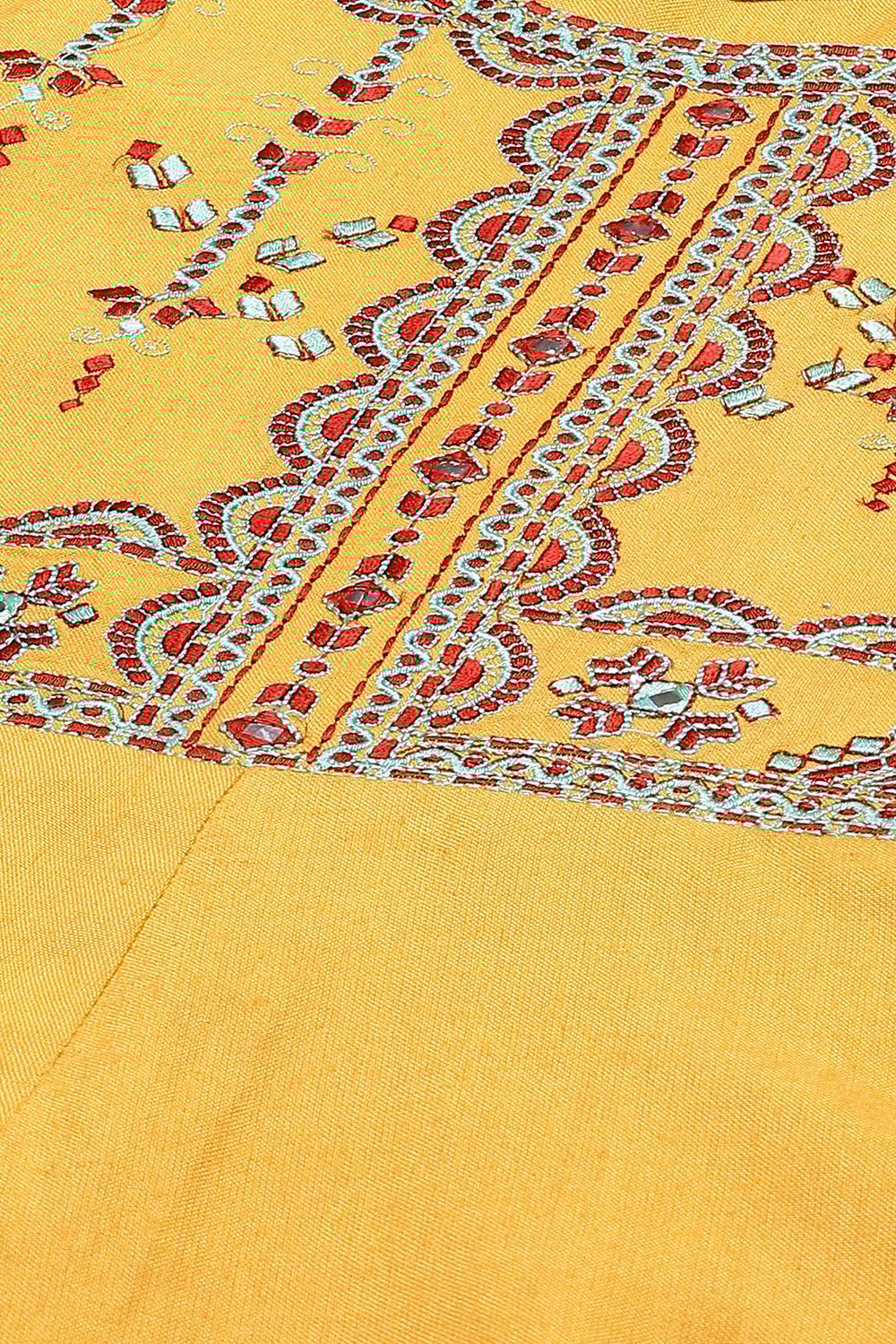 Mustard LIVA Flared  Kurta Dress image number 1