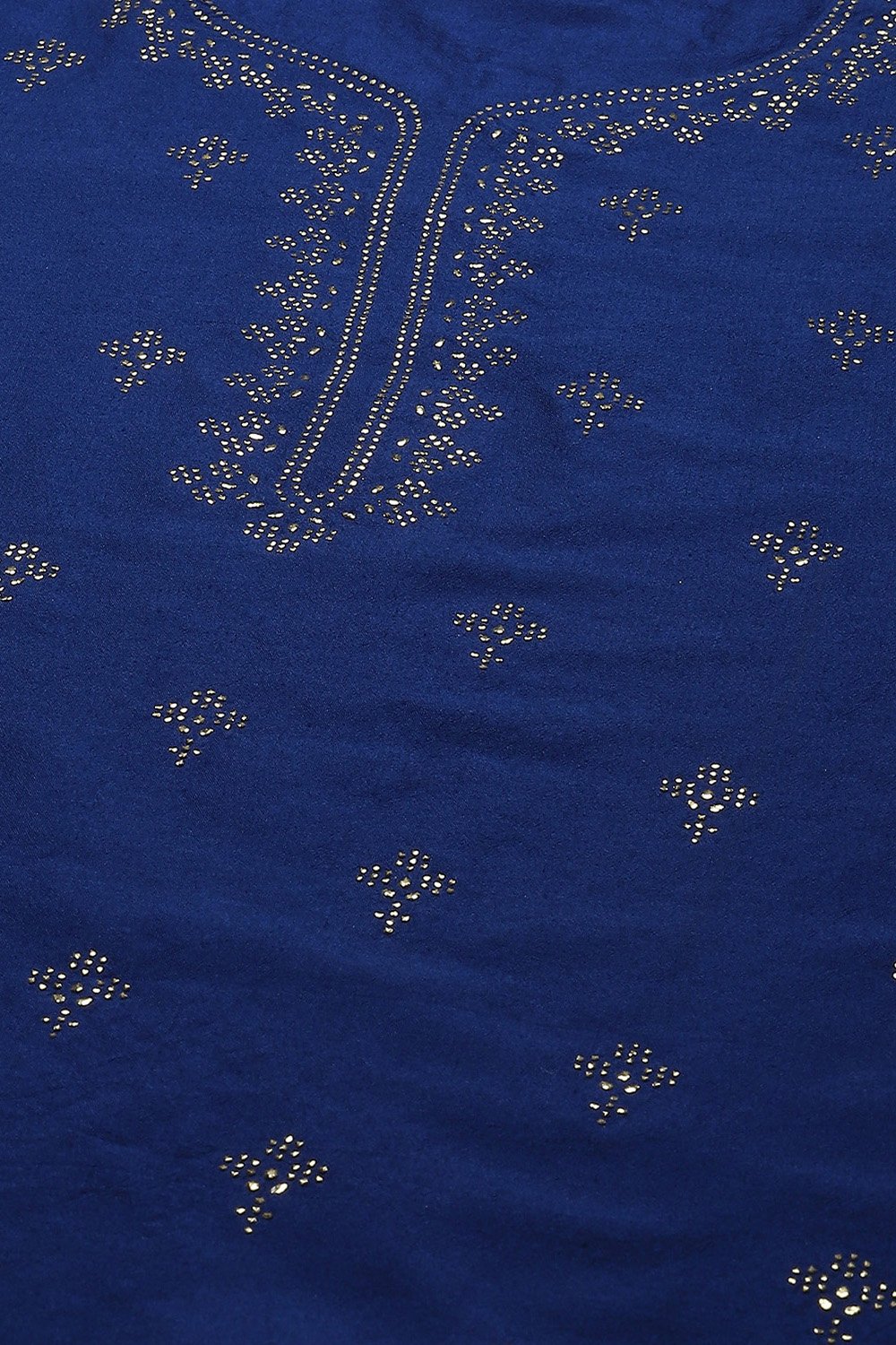 Blue LIVA Straight Printed Kurta image number 1