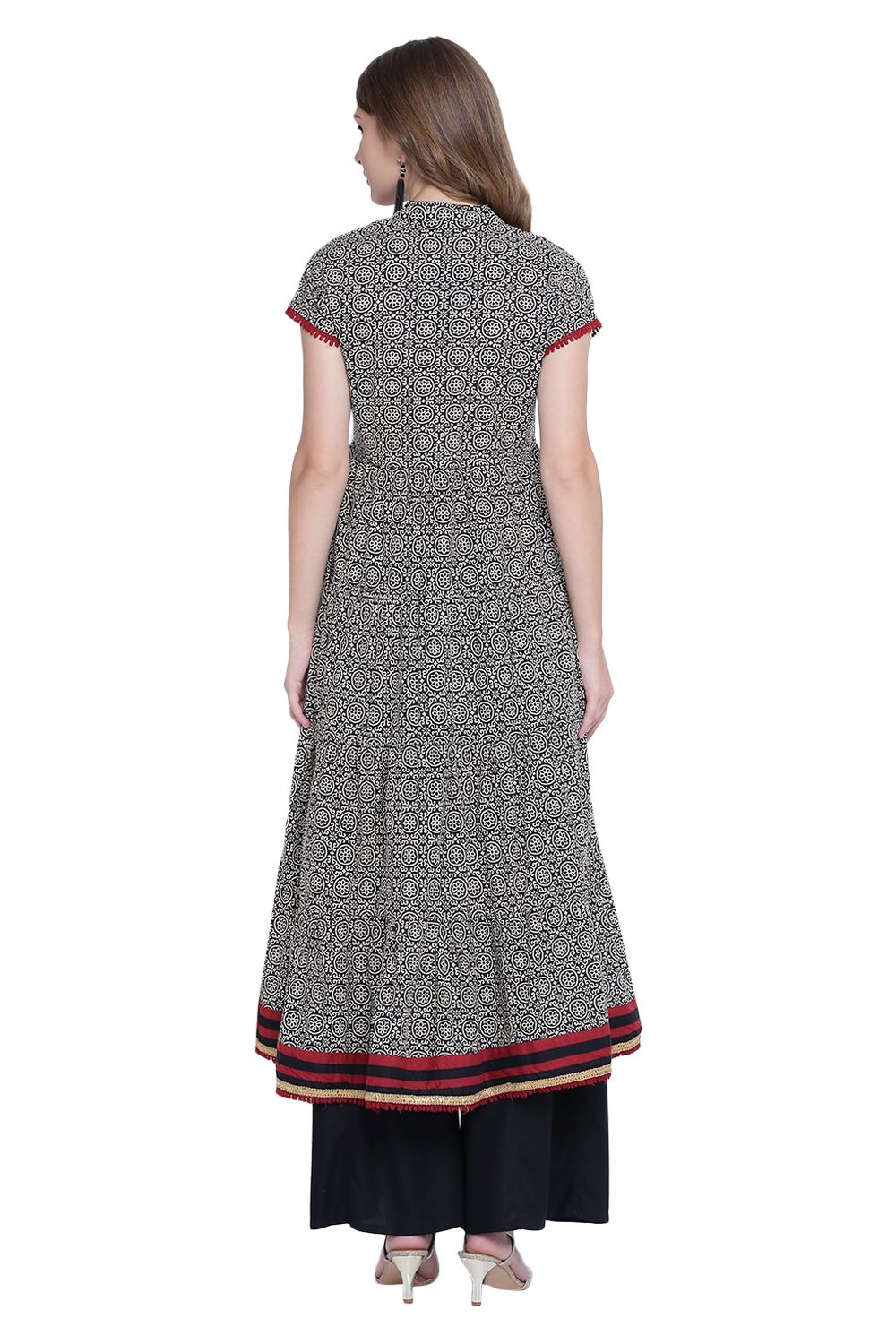 Rangriti Beige Kalidar Cotton Kurta image number 4