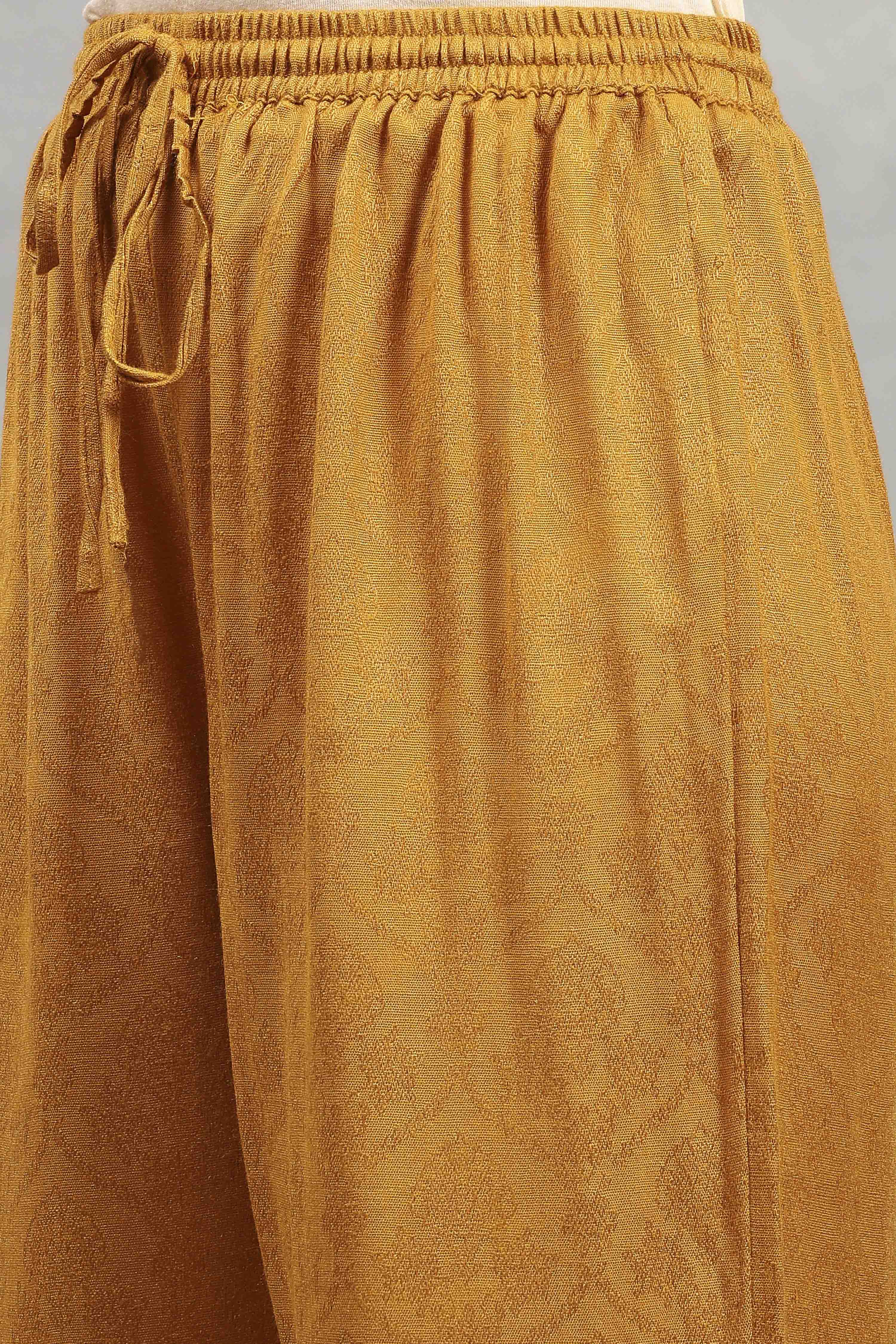 Yellow Polyester Yarndyed Straight Suit Set image number 2