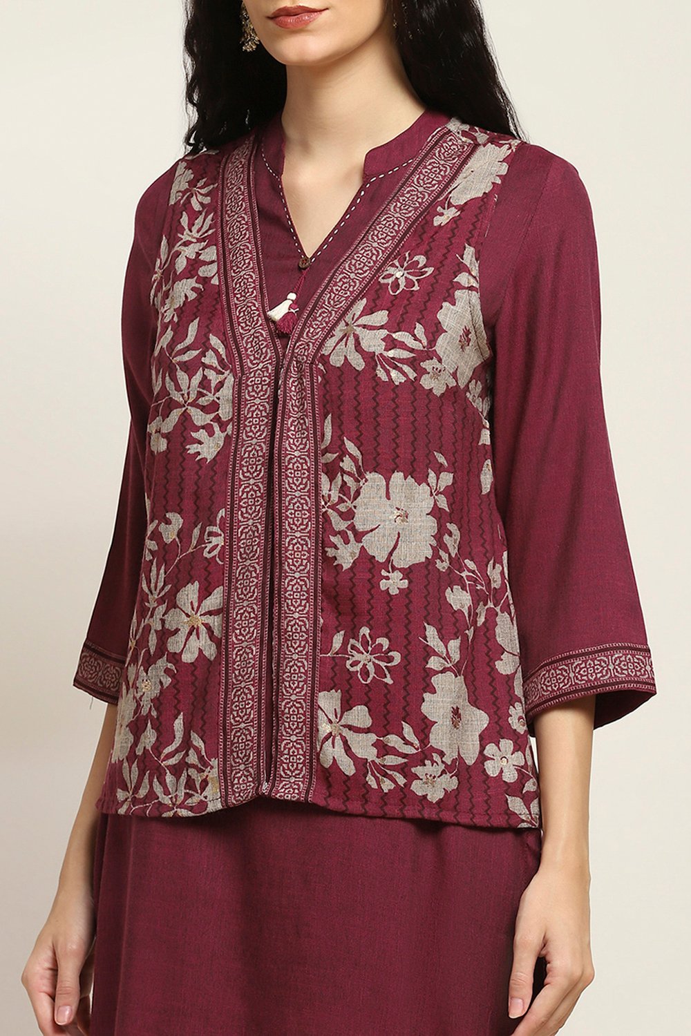 Black Viscose Blend Printed Straight Kurta Pants Set image number 1