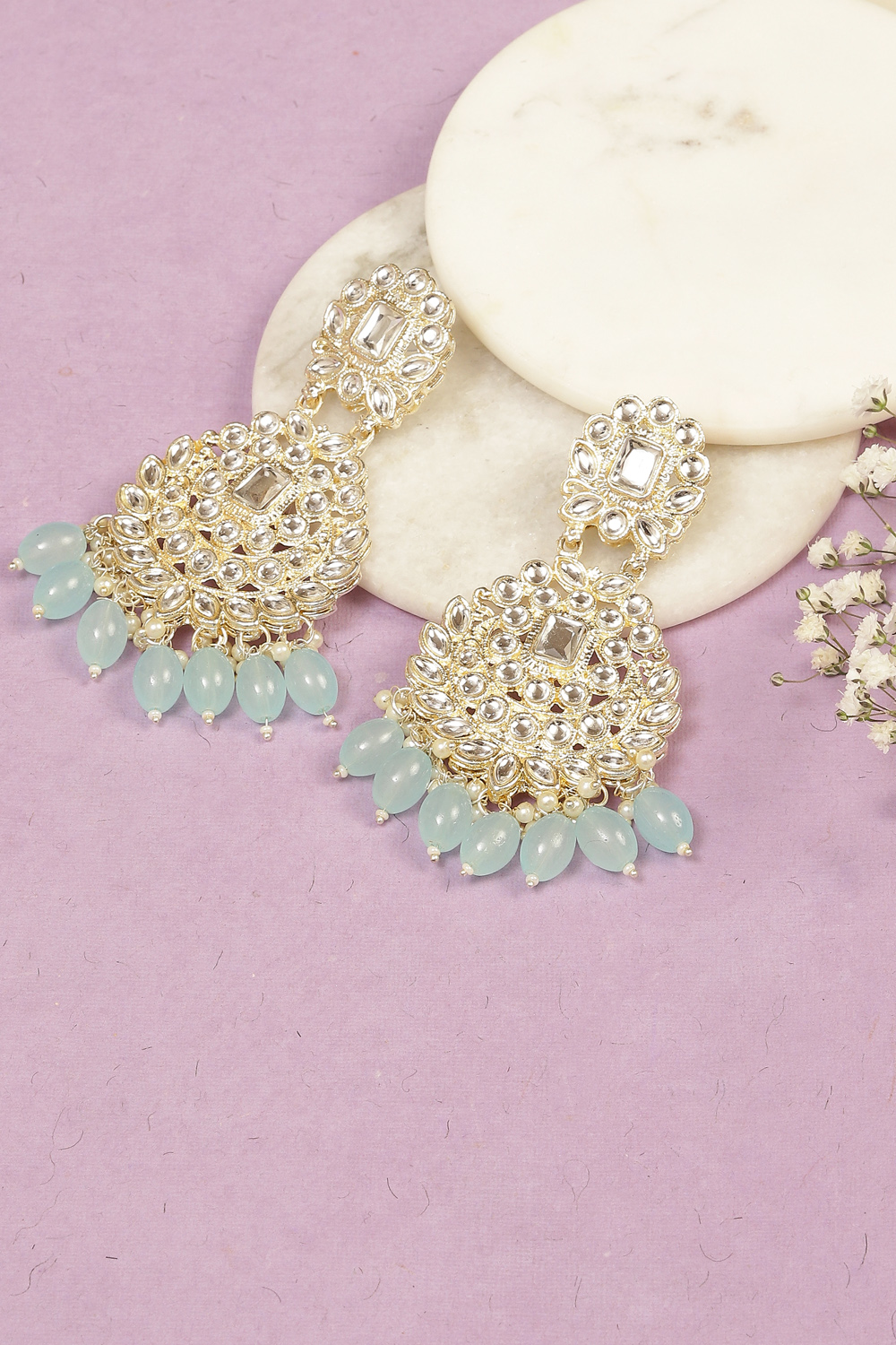 Light Blue Alloy Earrings image number 0