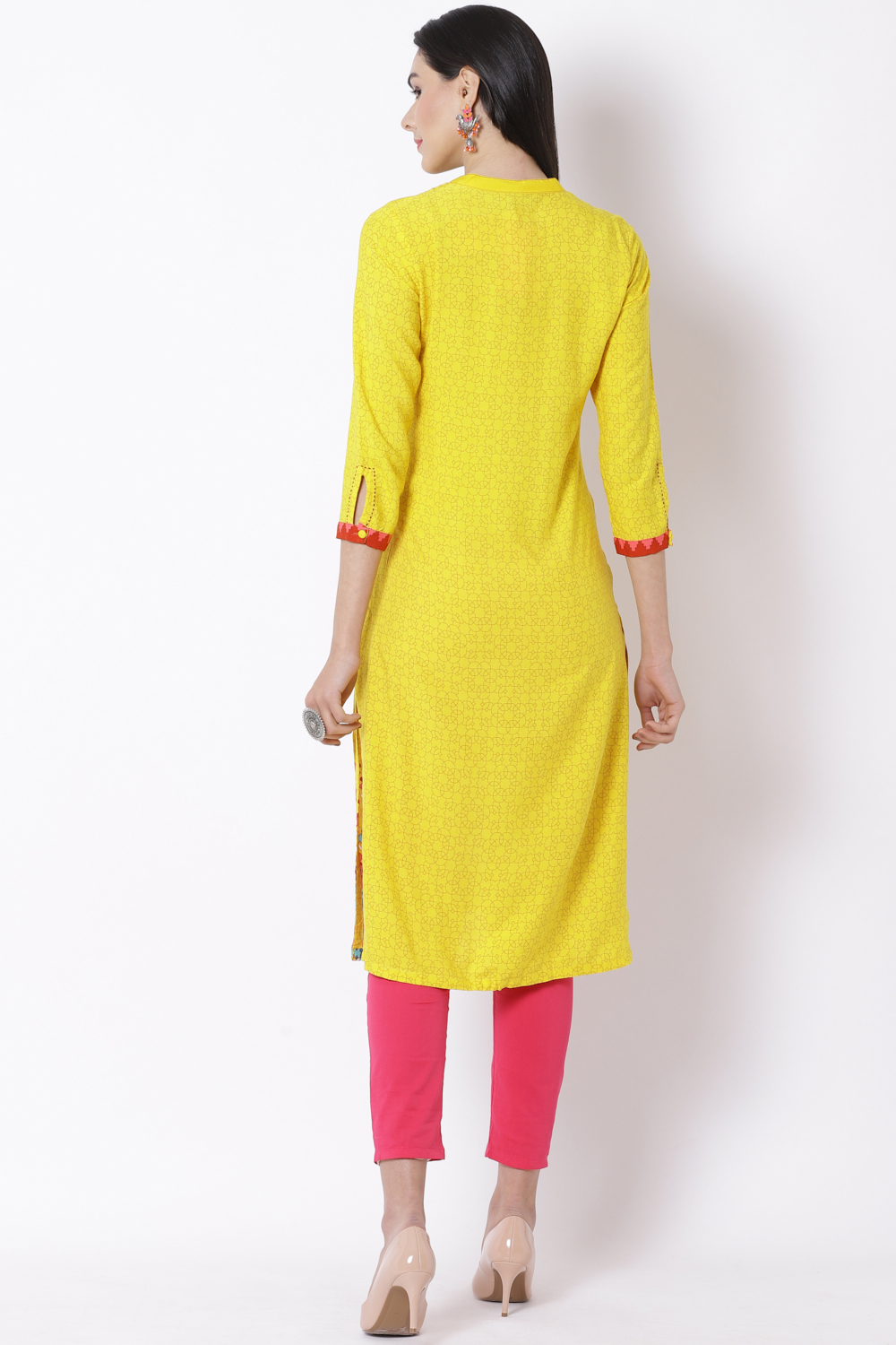 Yellow Viscose Kurta image number 5