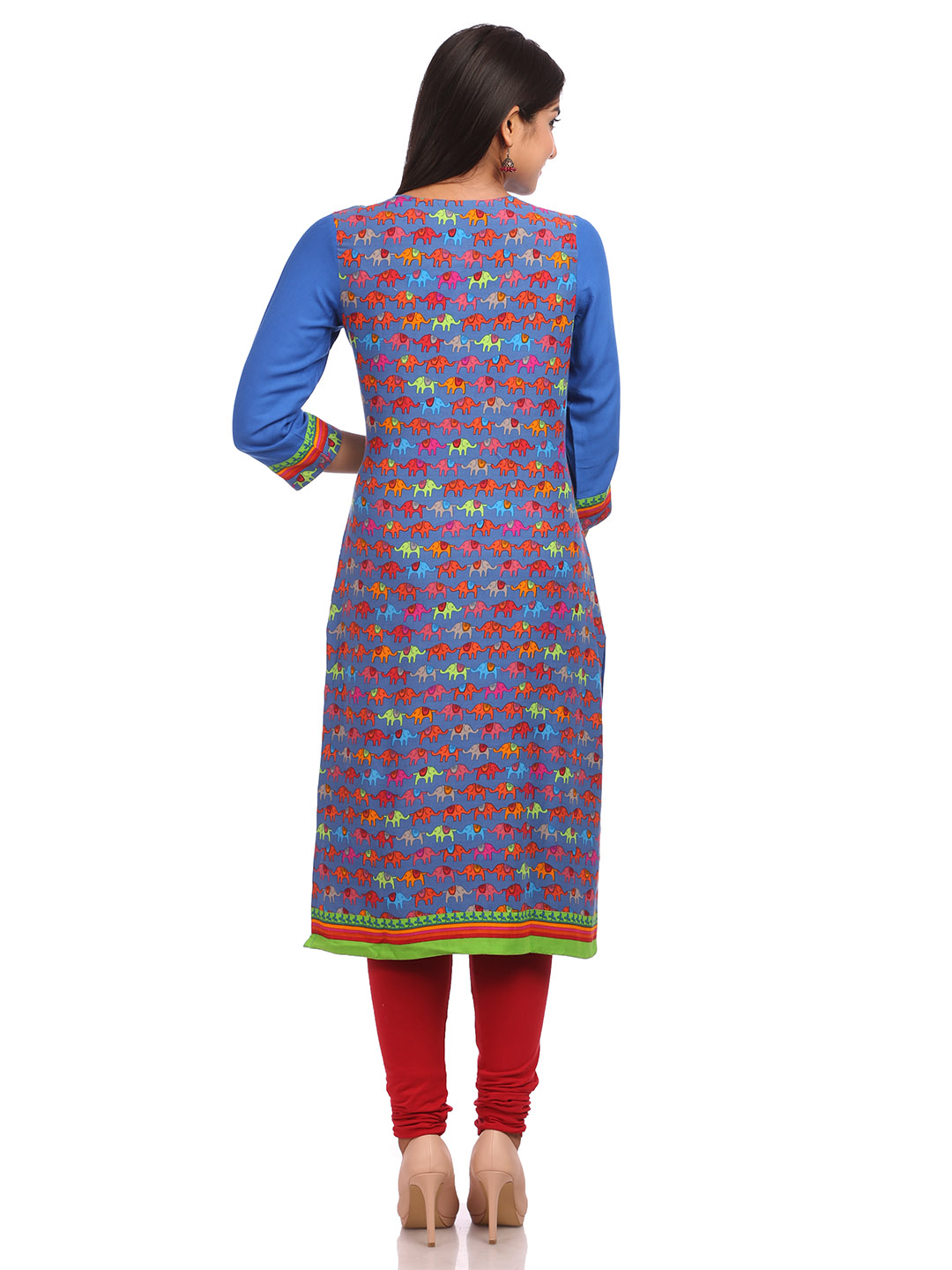 Blue Straight Cotton Kurta image number 1