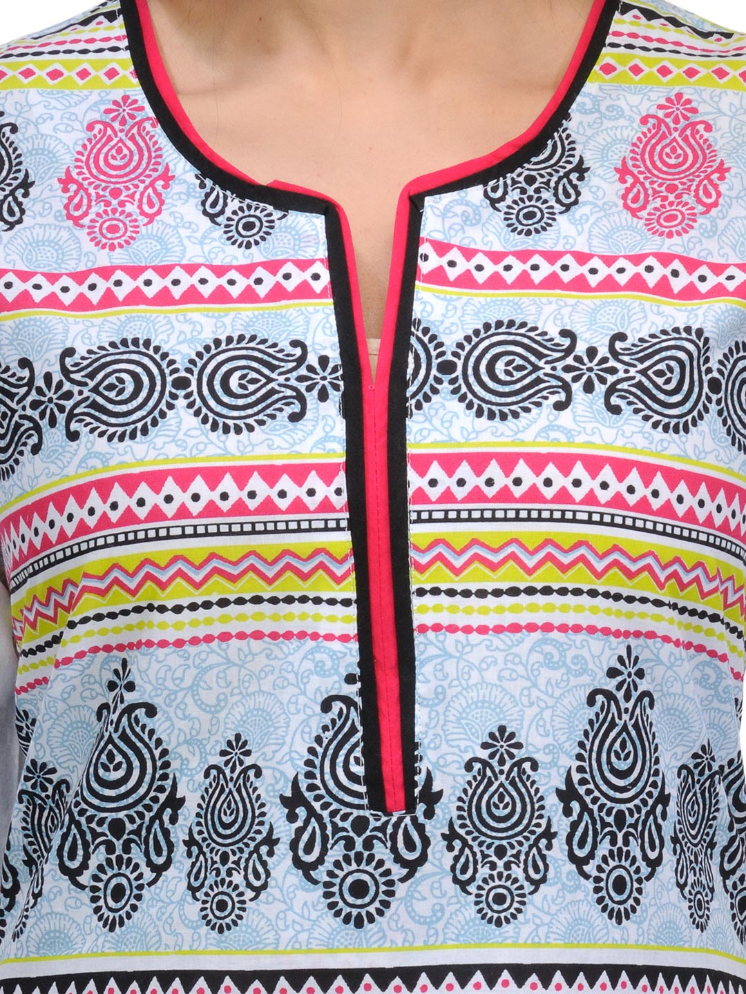 White Cotton Straight Kurta image number 4