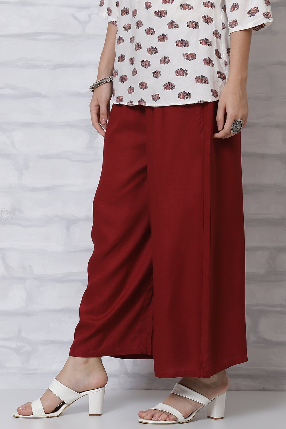 White Viscose Palazzo image number 2