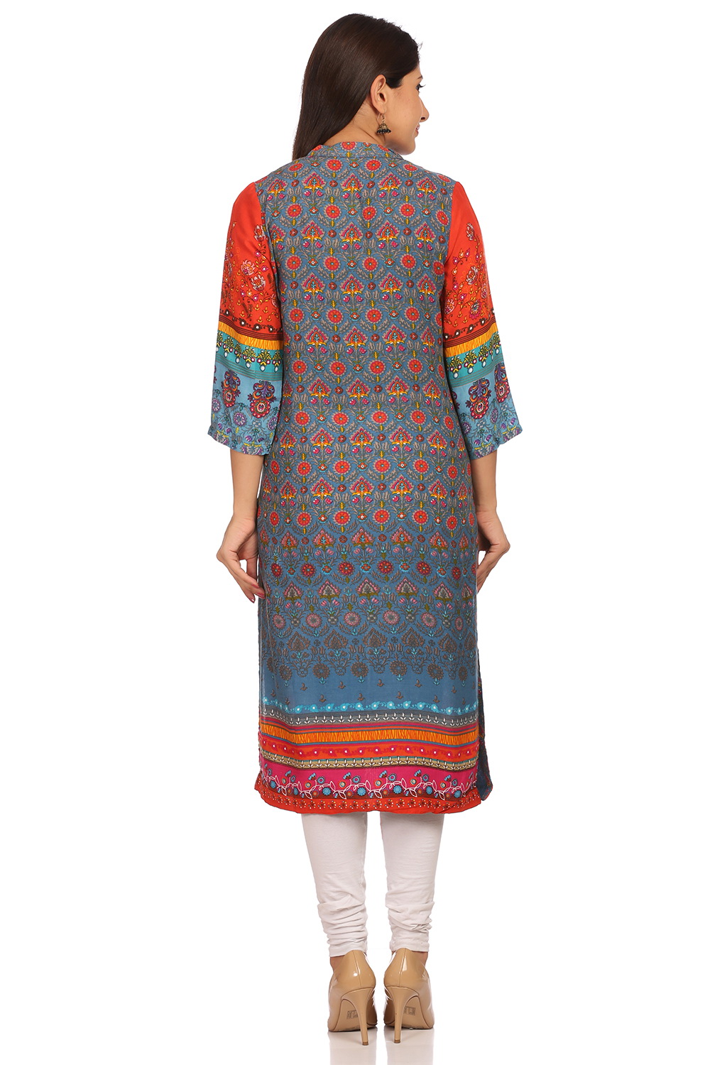 Blue Straight Modal Kurta image number 3