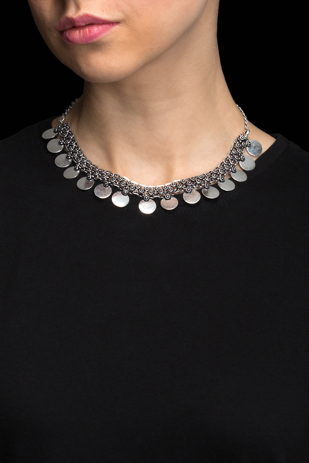 Silver Metal Brass Necklace image number 0