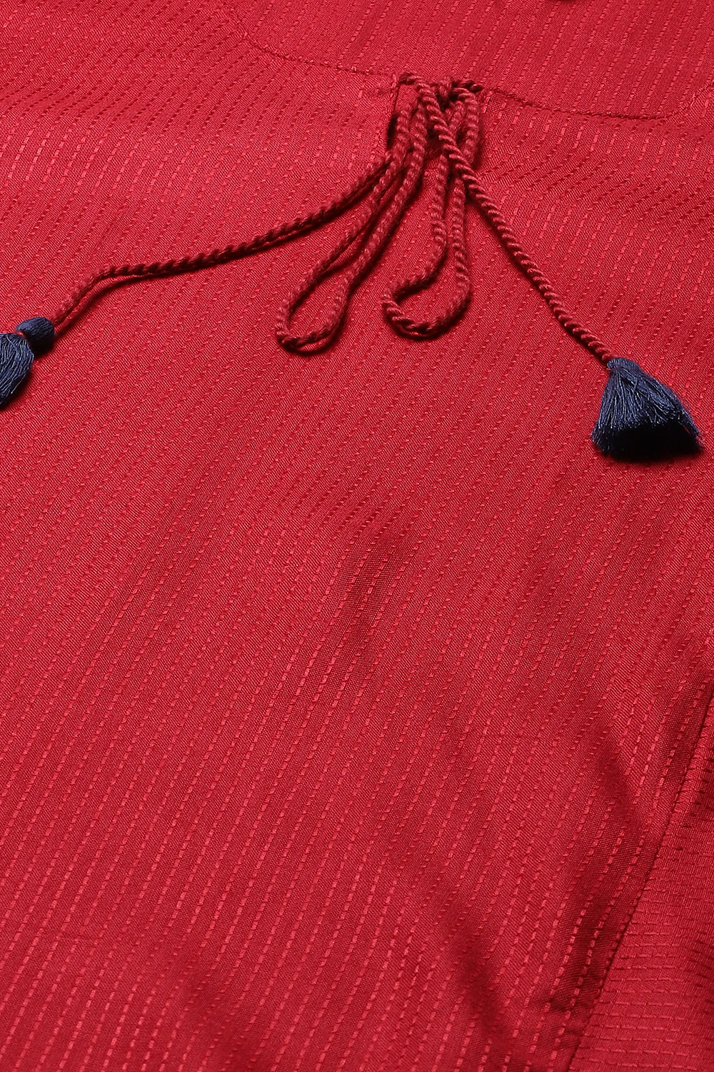 Red LIVA Straight Kurta image number 1