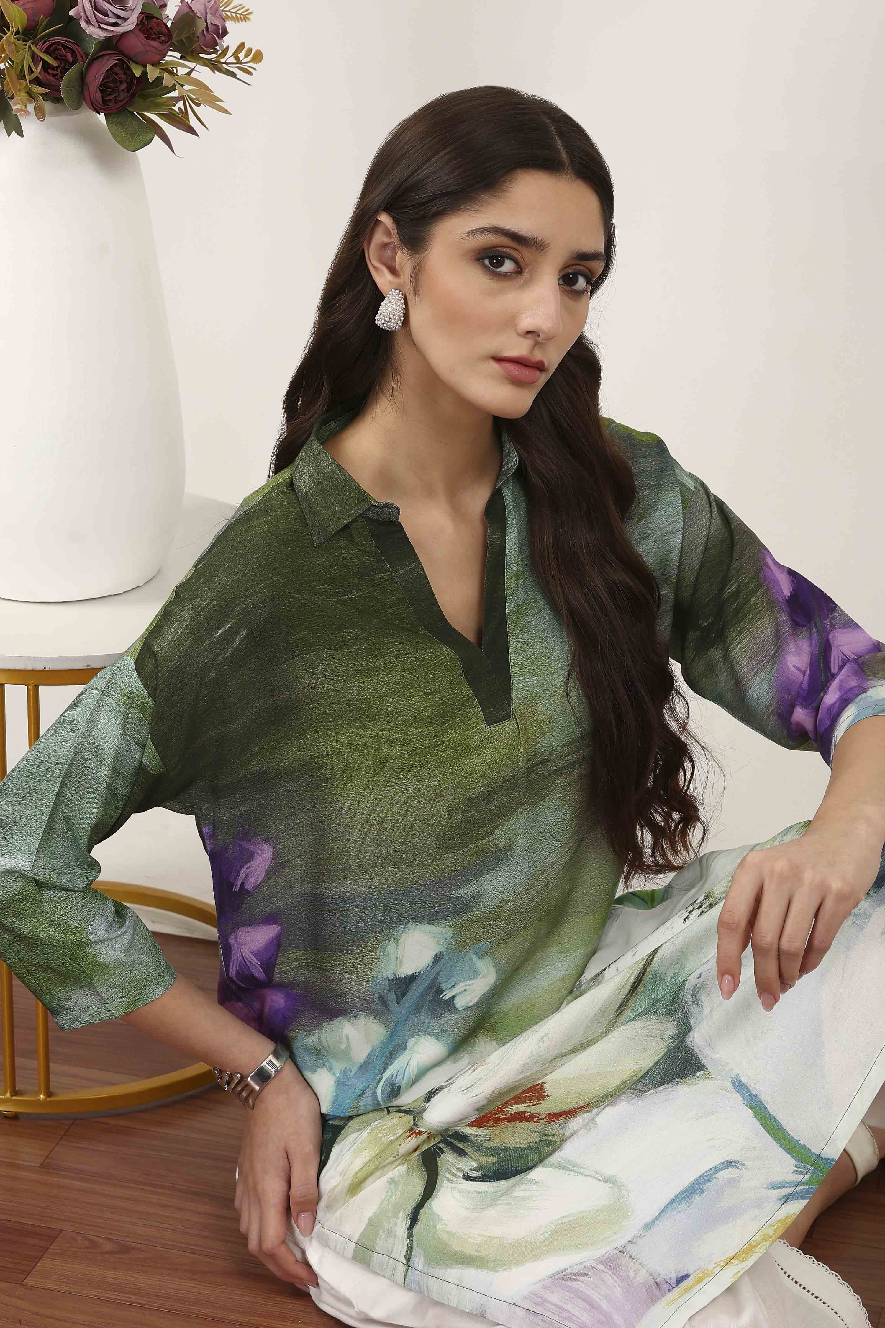 Green Rayon Straight Kurtas image number 6