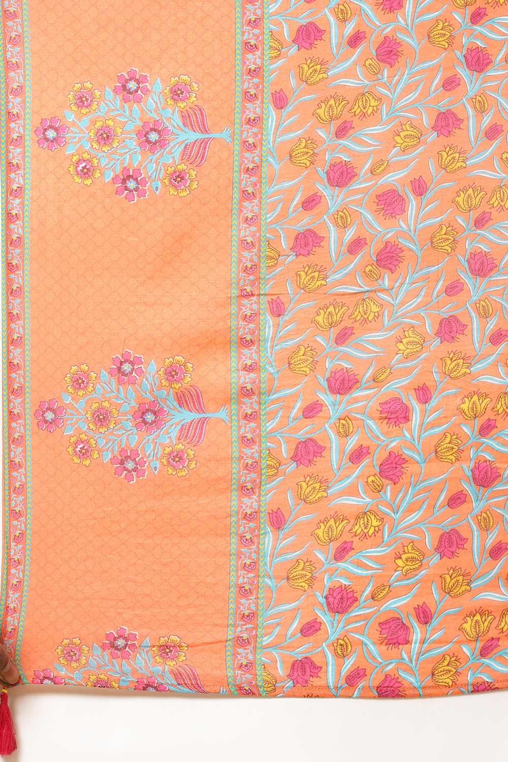 Orange Cotton Dupatta image number 1