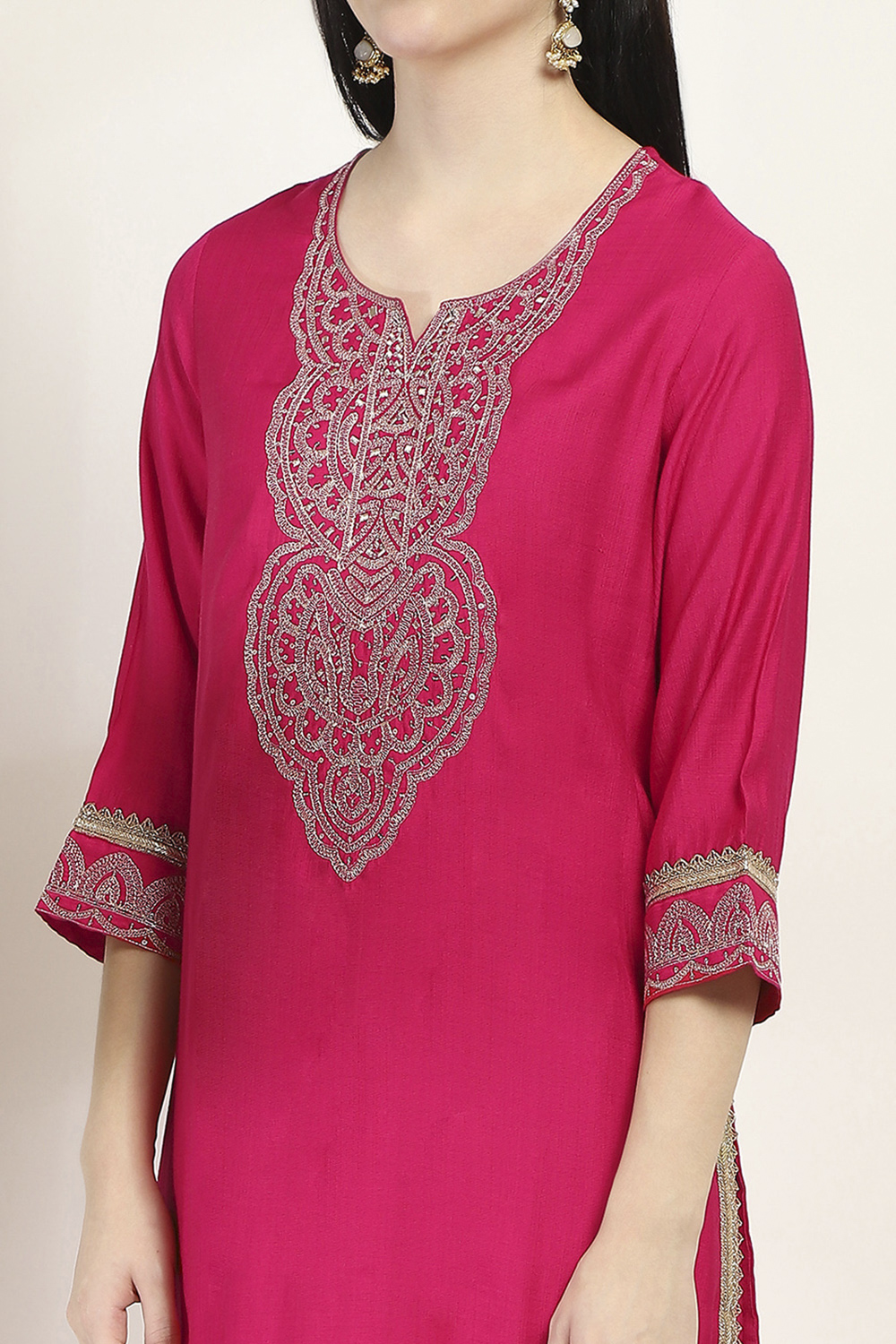Lime Viscose Blend Straight Set image number 1