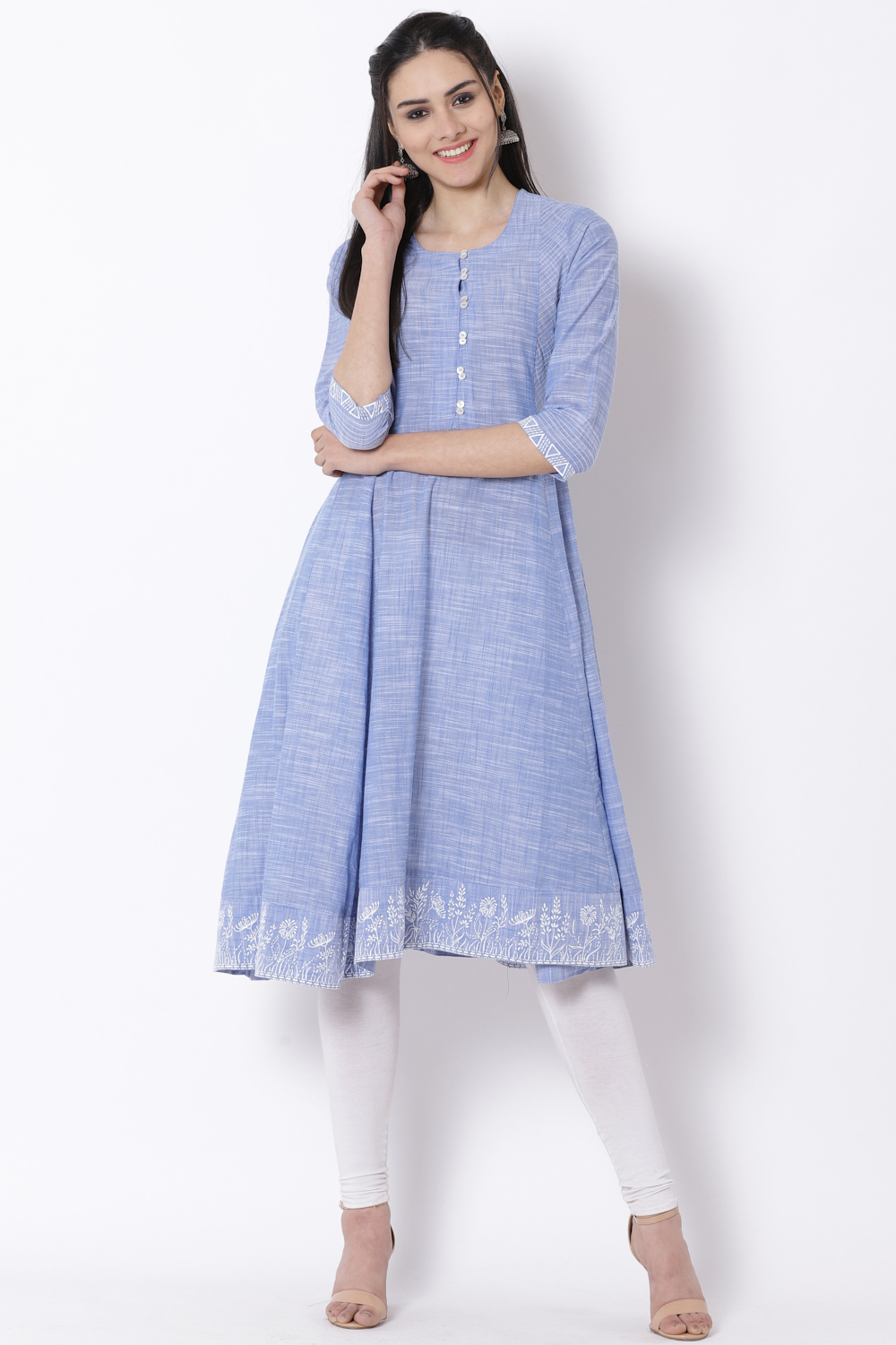 Blue Cotton Kurta image number 0