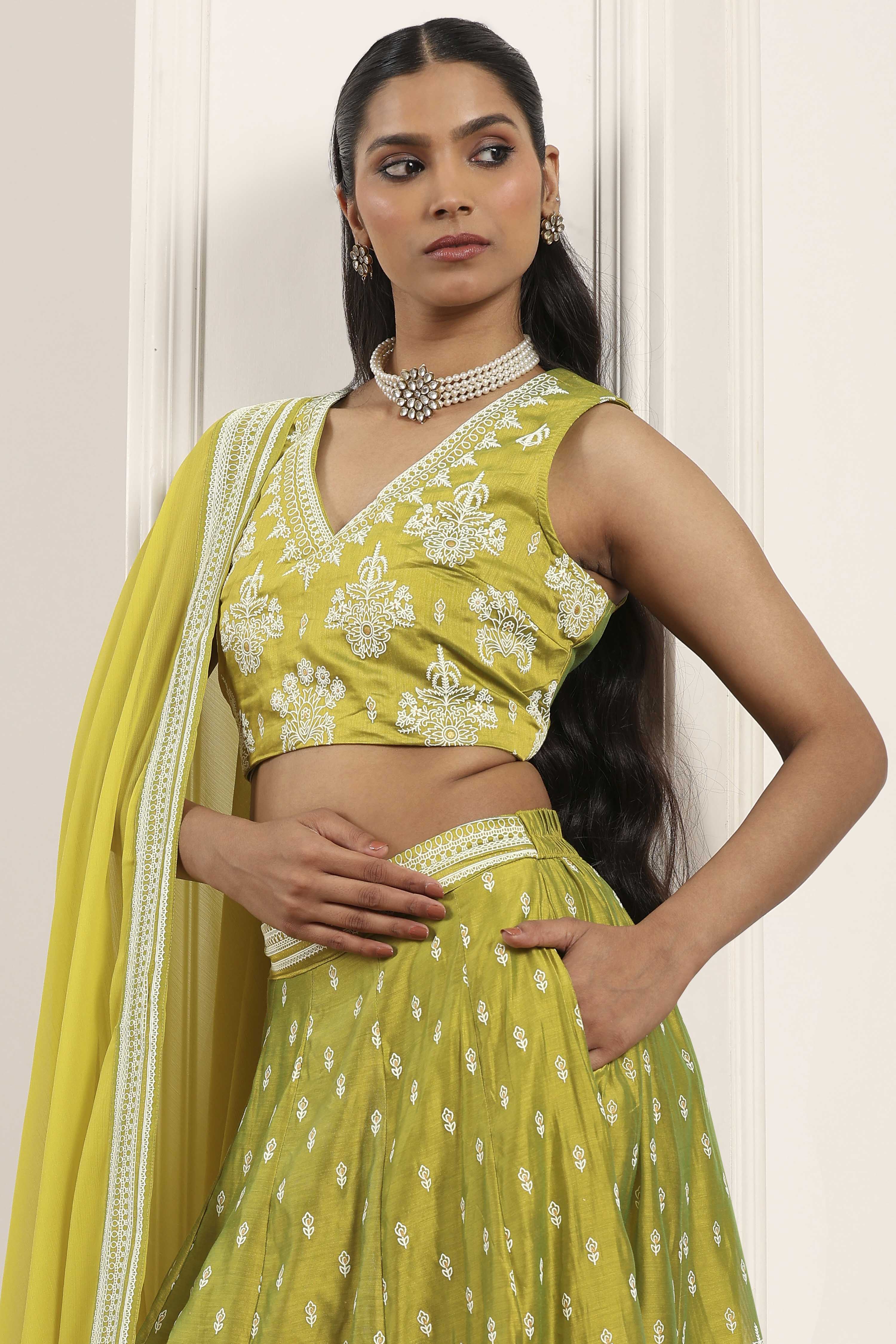 Pink Polyester Kalidar Lehenga Set image number 7