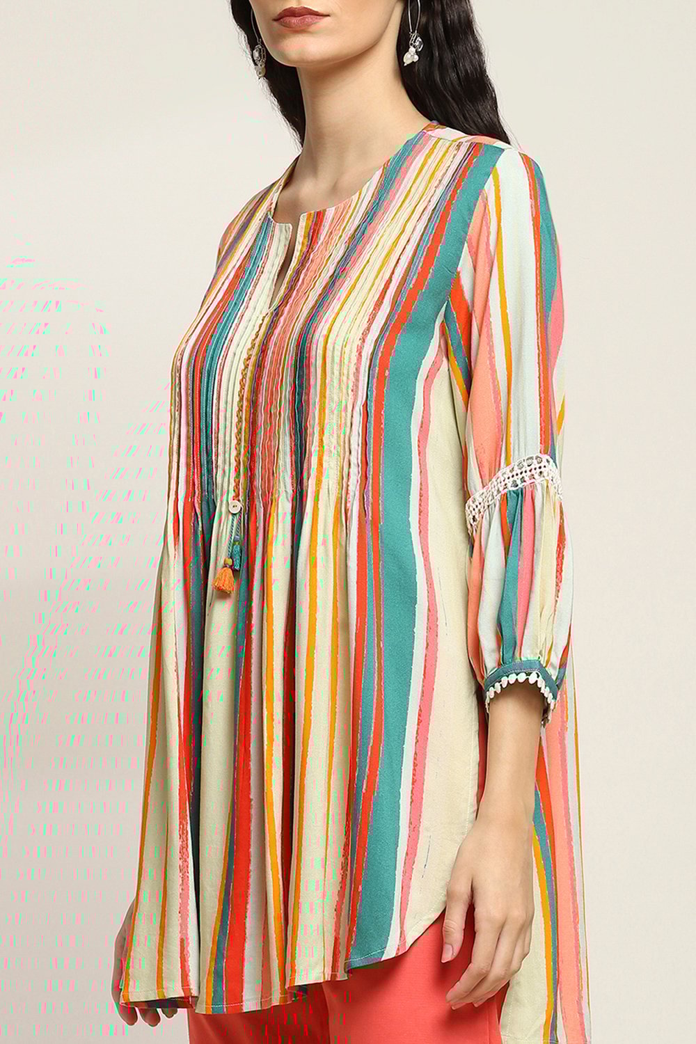 Multi Viscose Rayon Straight Kurti image number 1