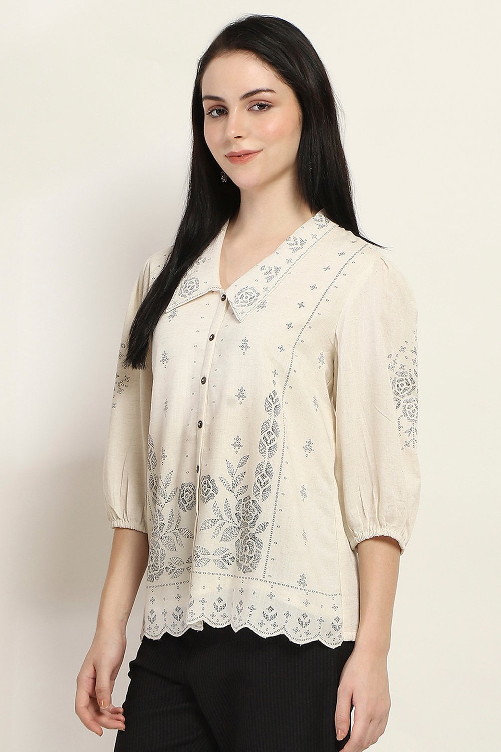 Natural Viscose Blend Straight Kurti image number 2