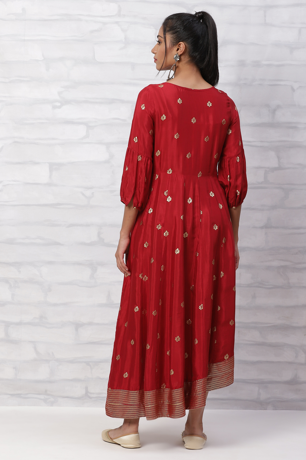Red Viscose Kalidar Dress image number 4