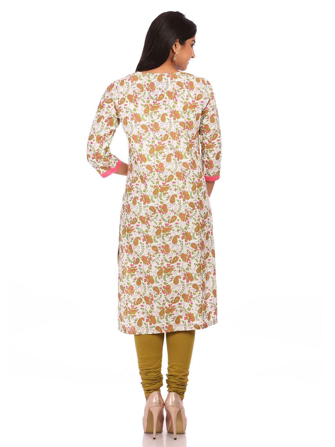 White Cotton Straight Kurta image number 1
