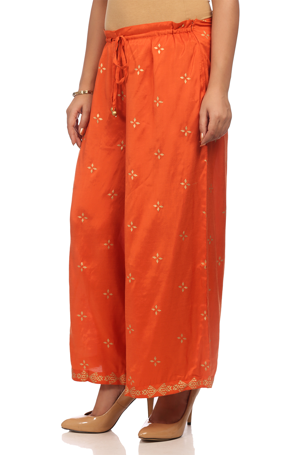 Orange Viscose Palazzo image number 1