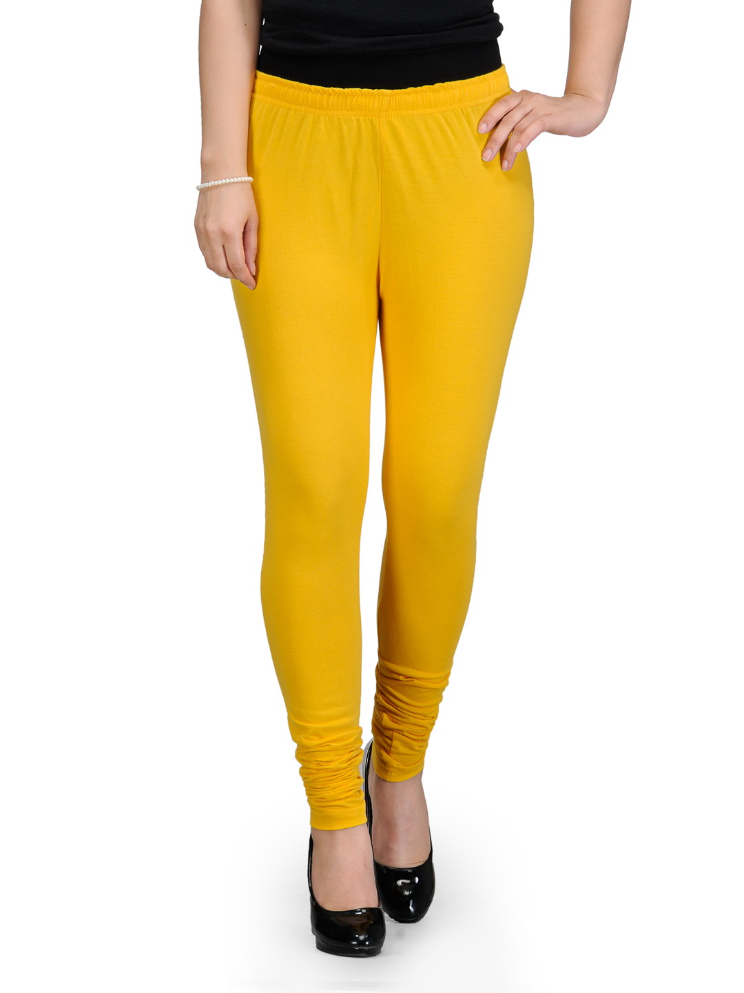 Yellow Cotton Leggings image number 0