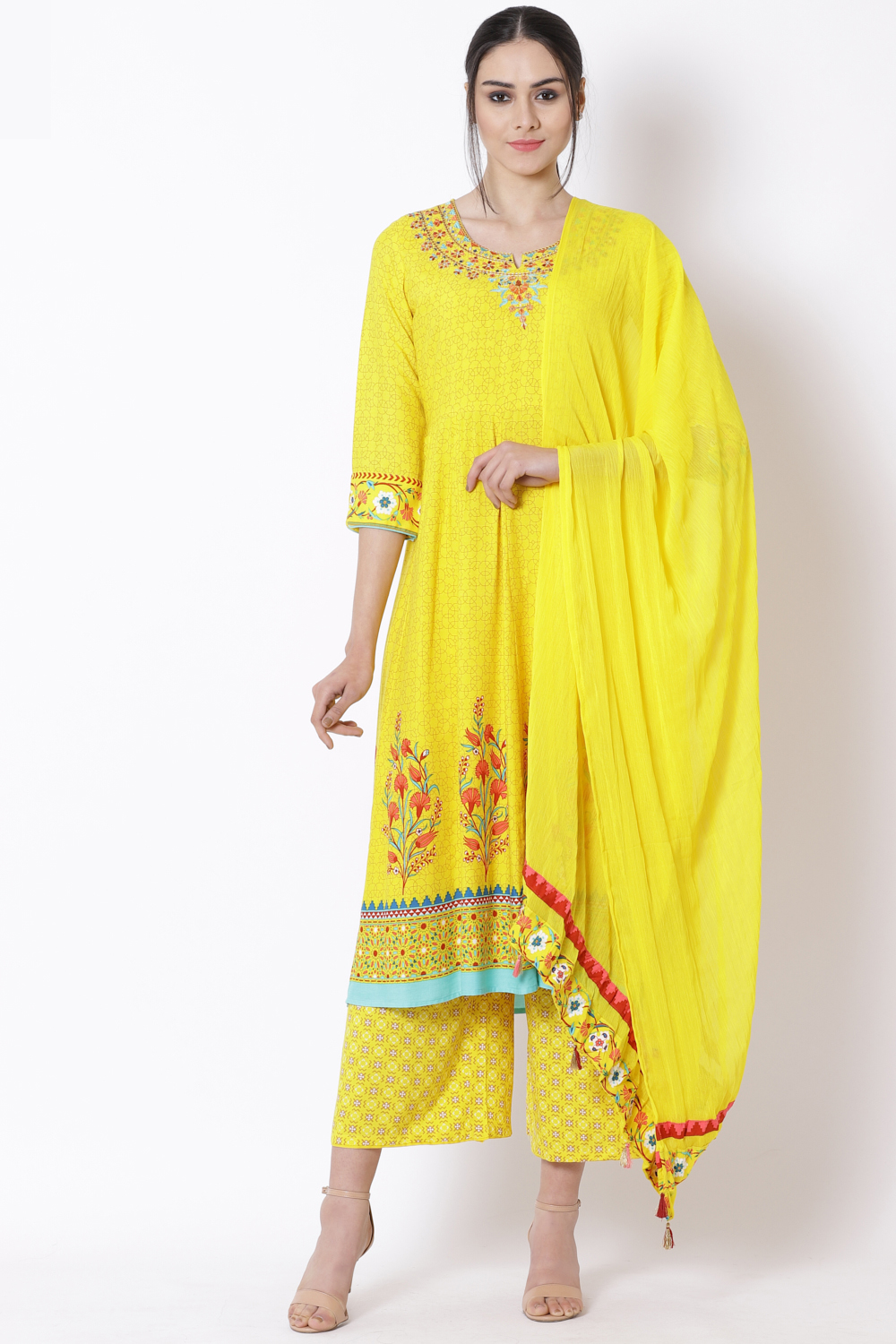Yellow Viscose Kurta image number 2