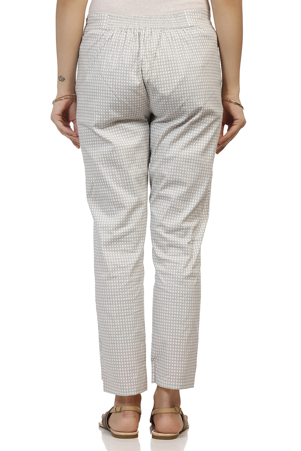 Grey Art Silk Slim Pants image number 3
