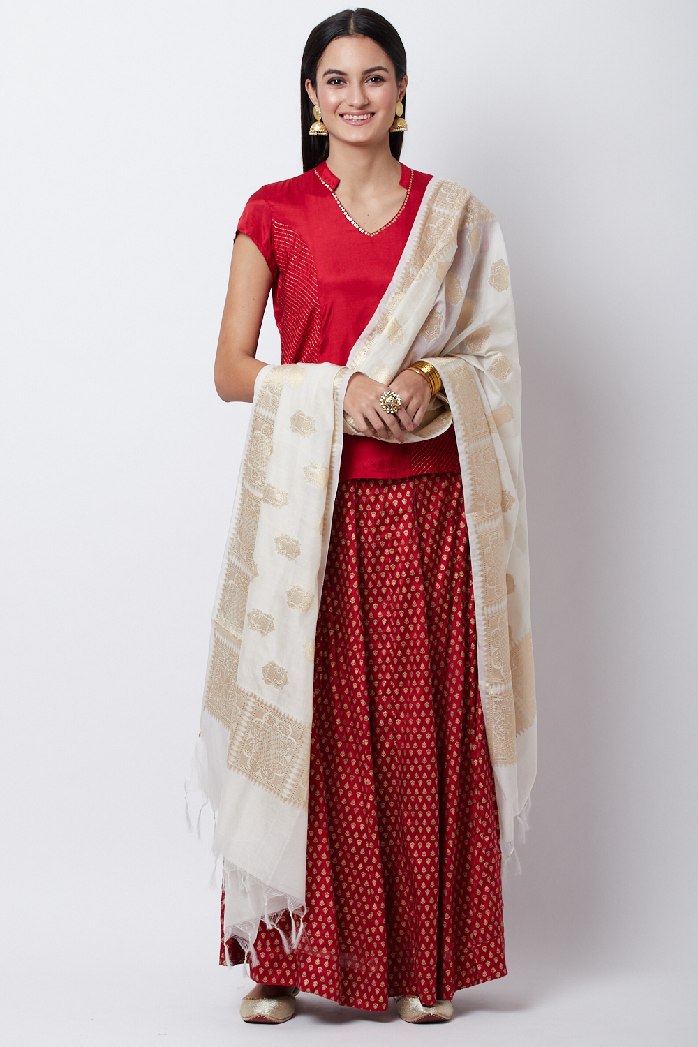 White Dupatta image number 0