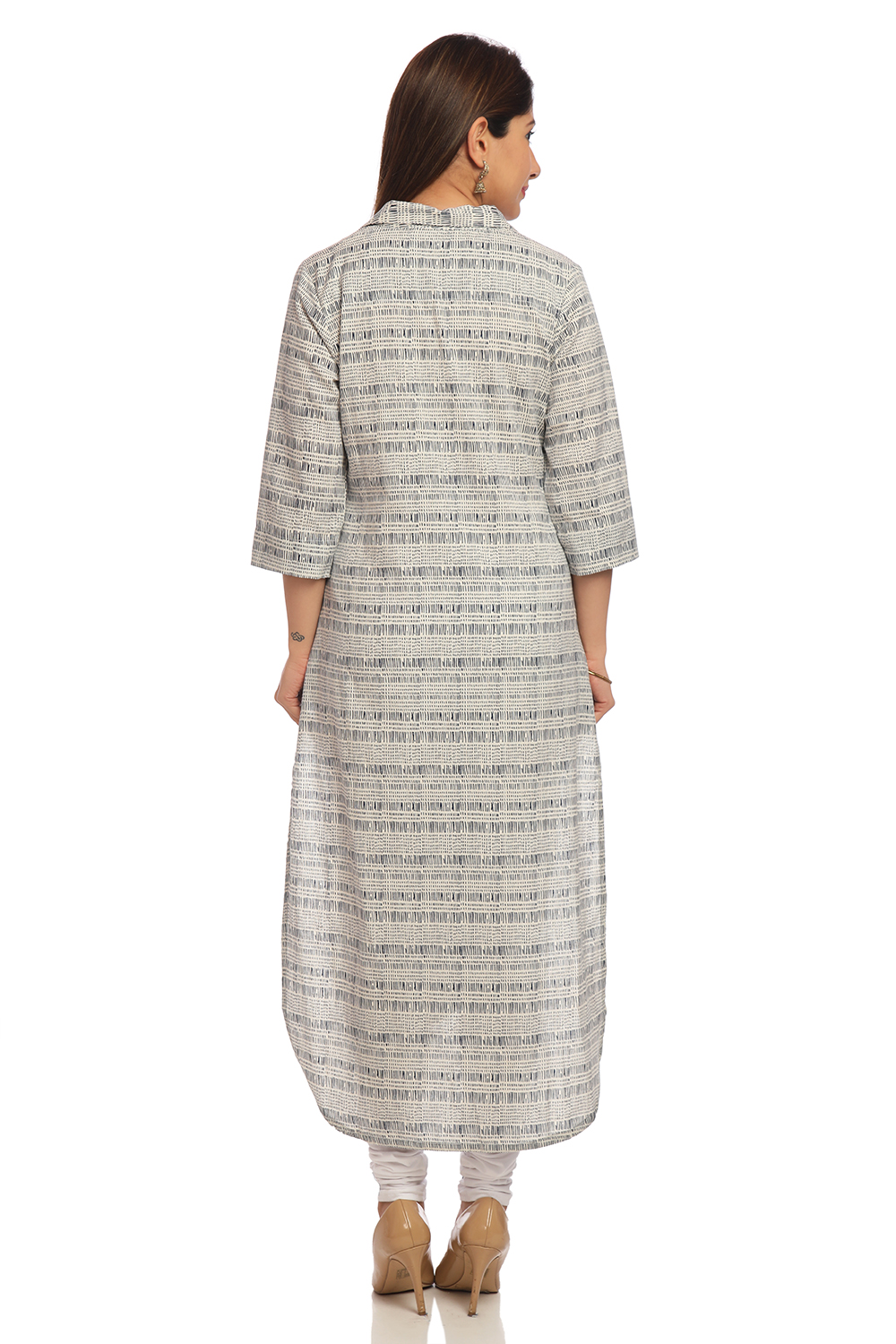 Ecru Straight Cotton Kurta image number 4