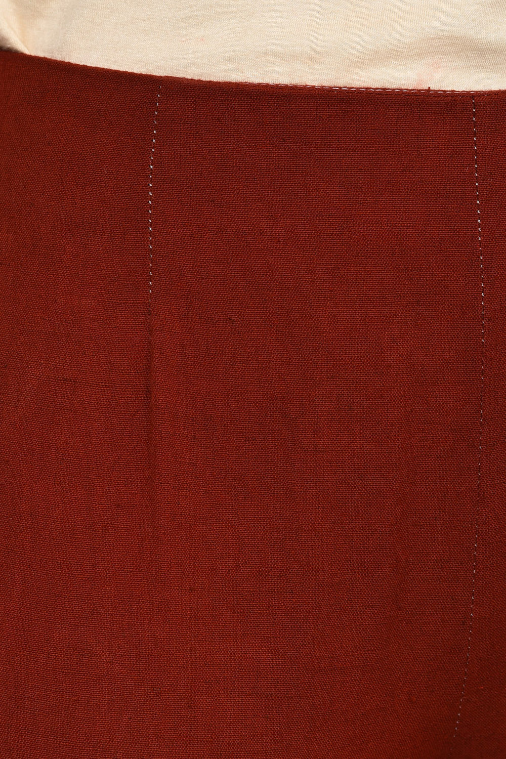 Maroon Cotton Slim Pants image number 4